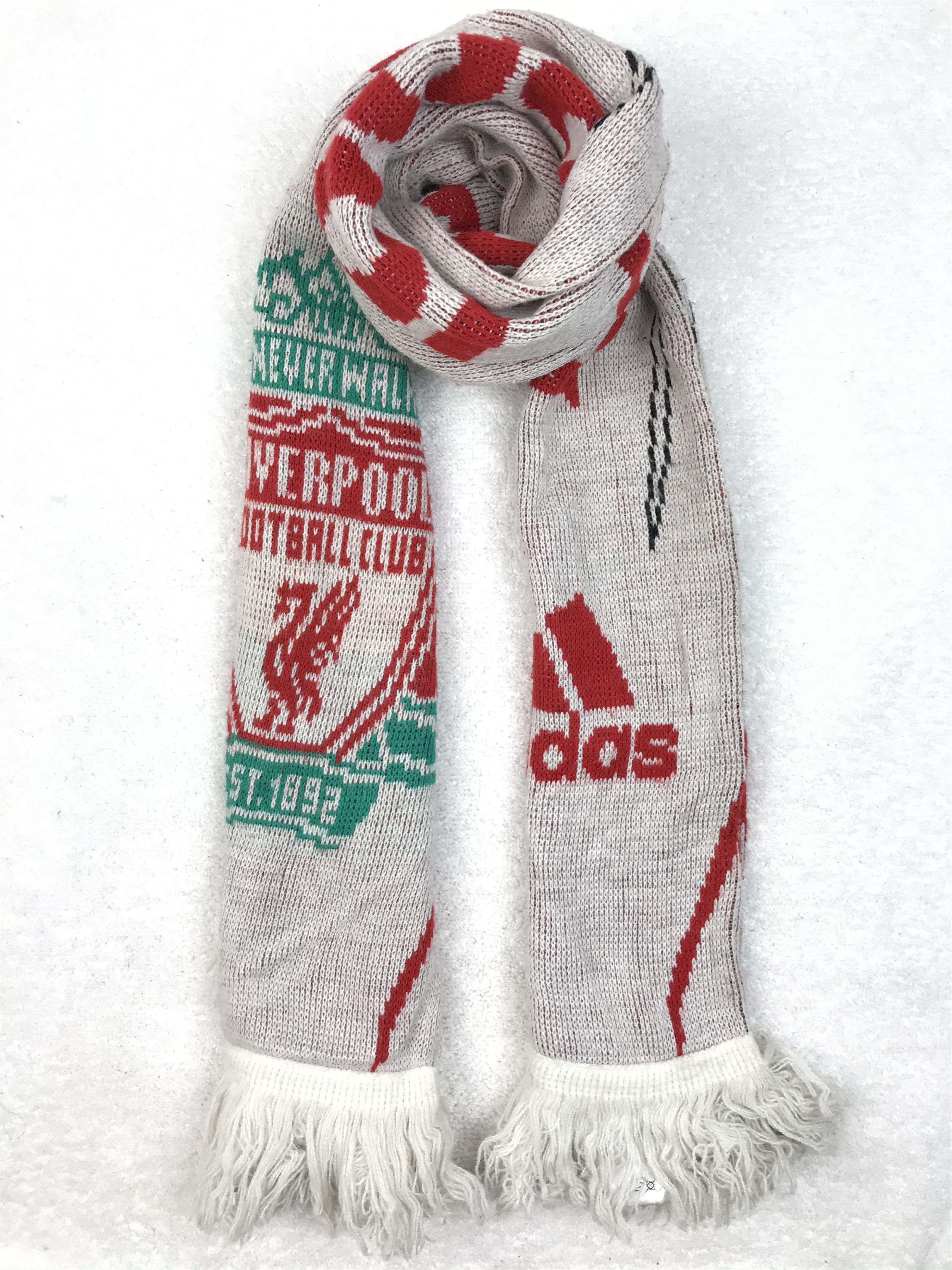 Vintage Adidas x Liverpool Scarf Muffler Wool Cashmere