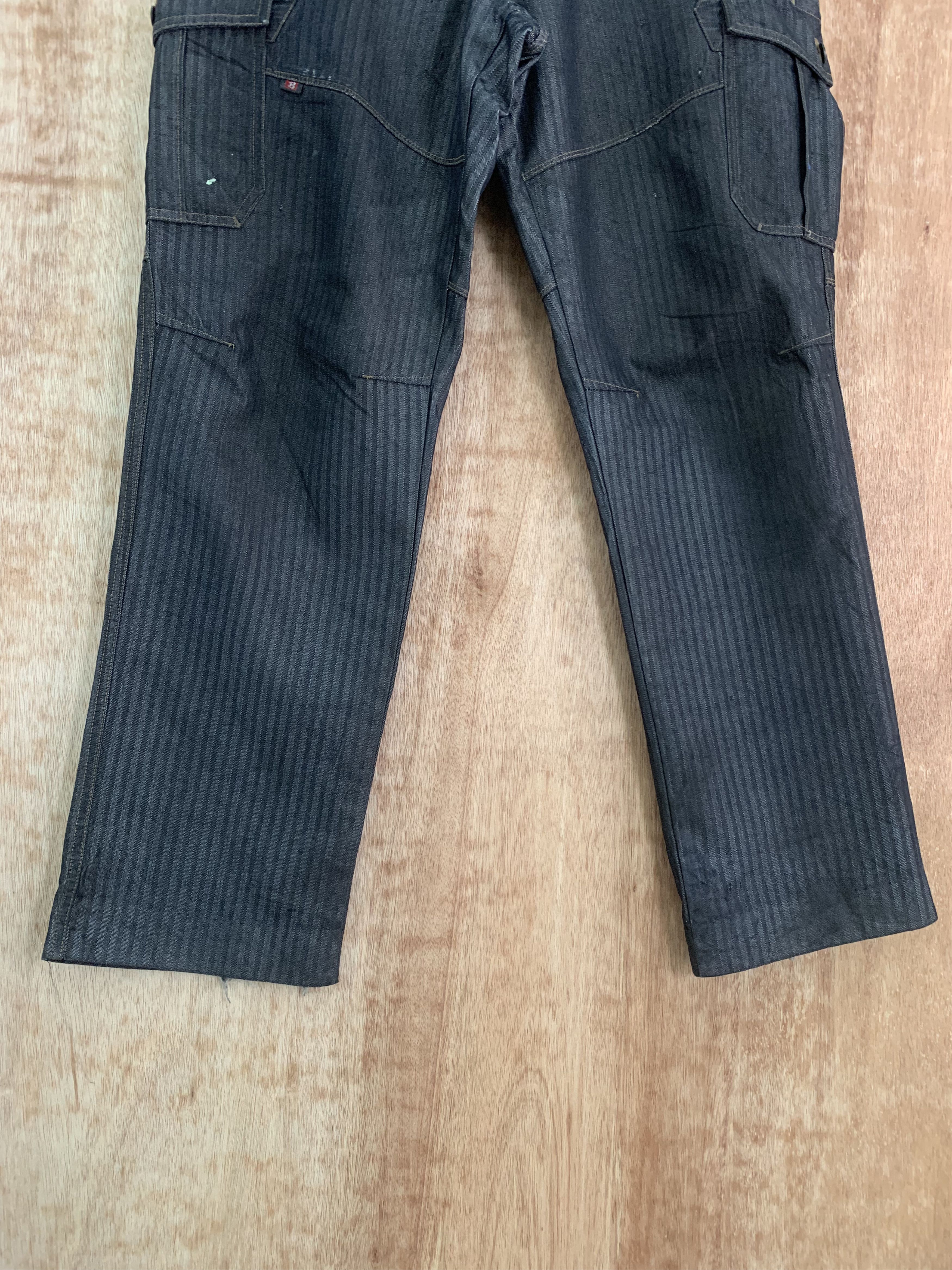 Japanese Brand Cargo Pants Burtle Over The Stripes Multipocket Streetwear Size US 30 / EU 46 - 3 Thumbnail