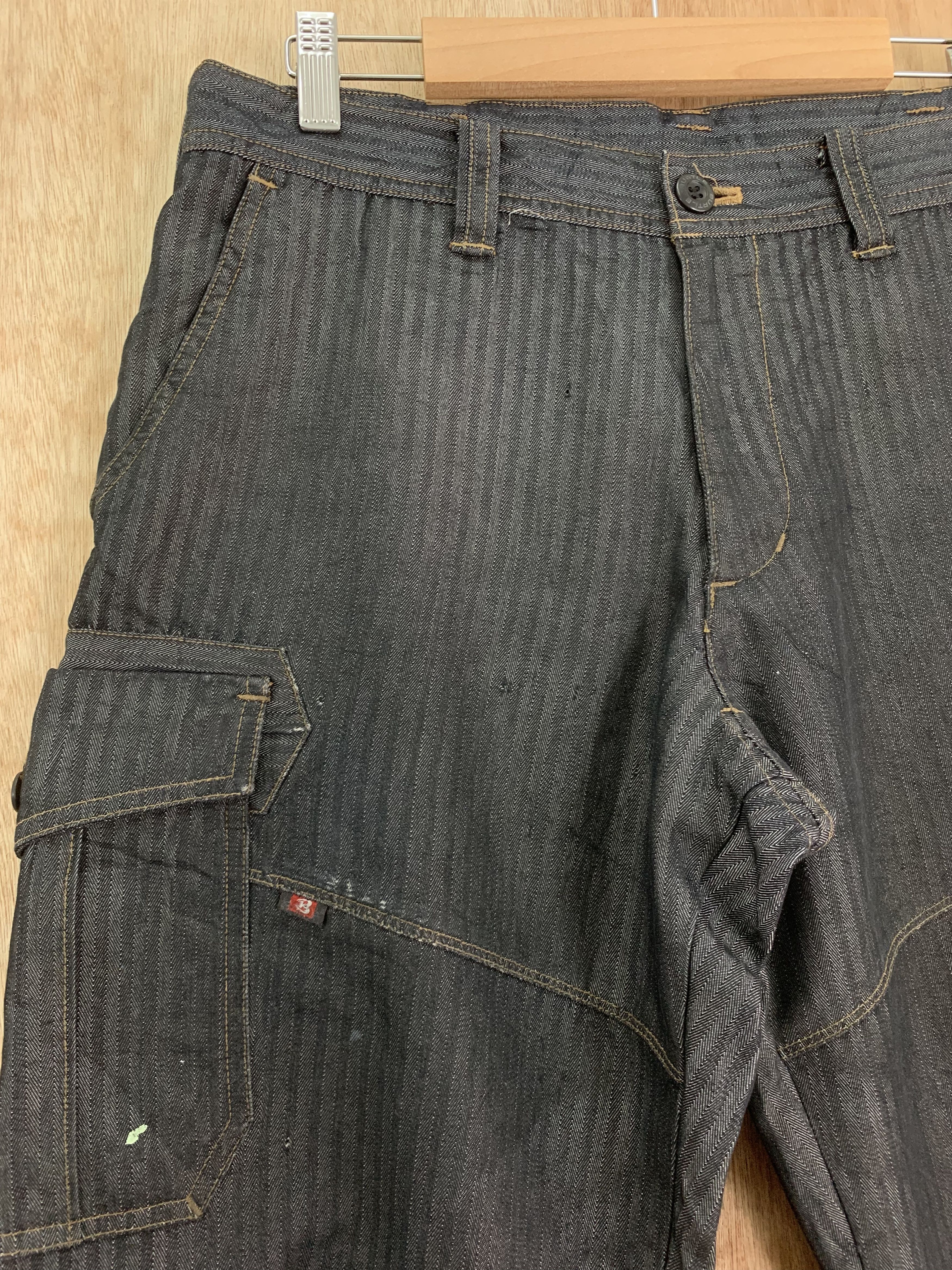 Japanese Brand Cargo Pants Burtle Over The Stripes Multipocket Streetwear Size US 30 / EU 46 - 7 Thumbnail