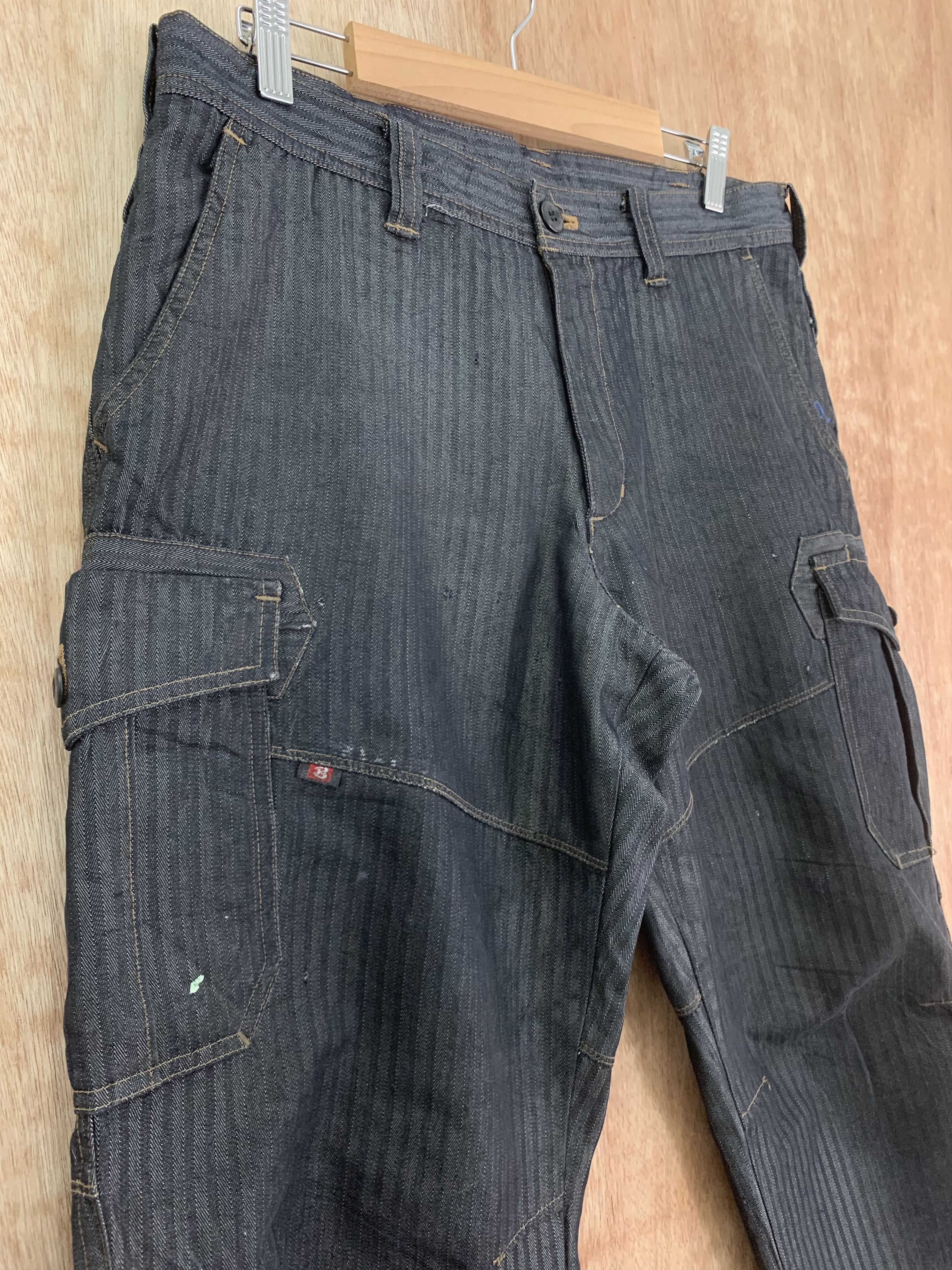 Japanese Brand Cargo Pants Burtle Over The Stripes Multipocket Streetwear Size US 30 / EU 46 - 4 Thumbnail