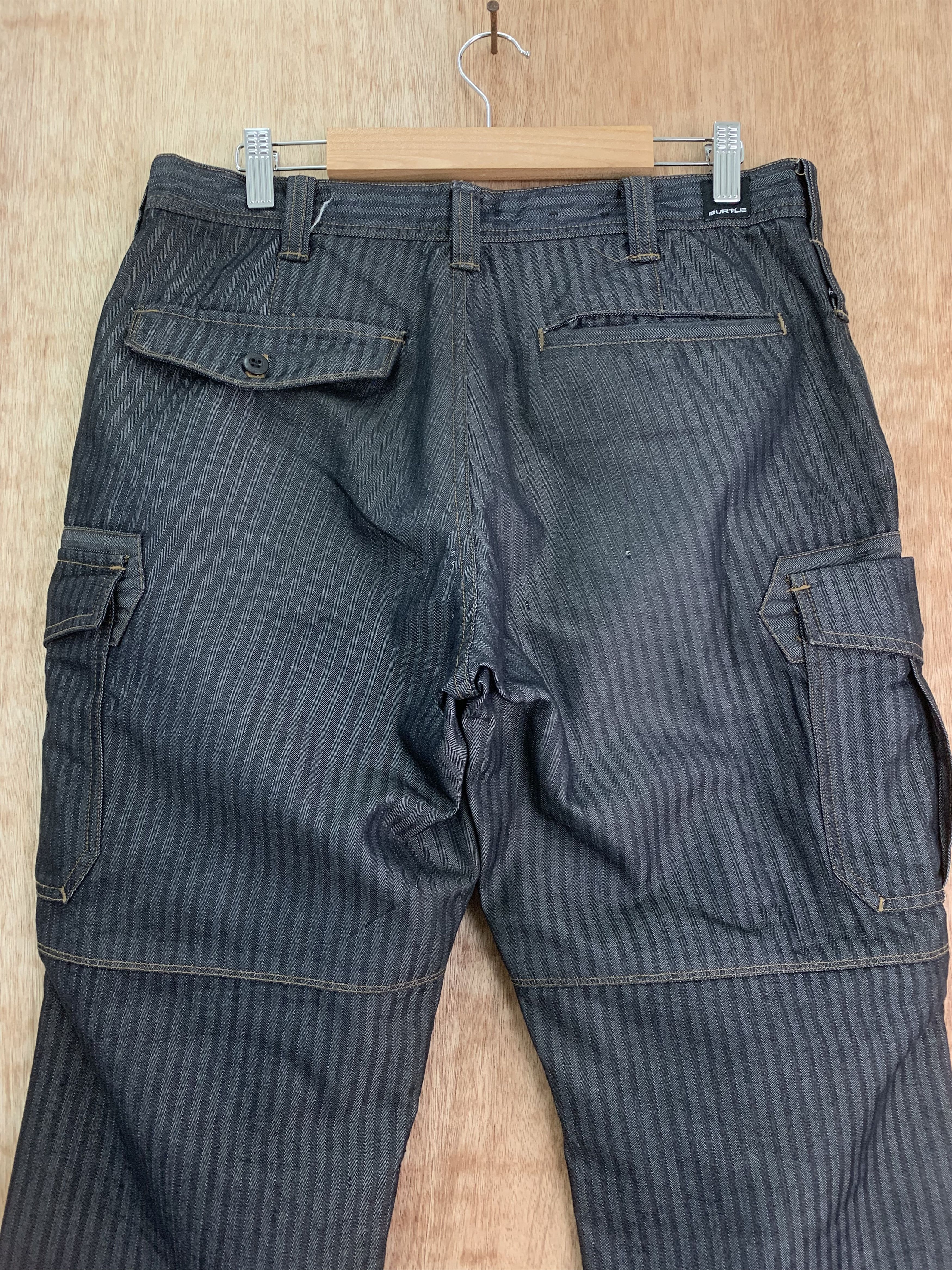 Japanese Brand Cargo Pants Burtle Over The Stripes Multipocket Streetwear Size US 30 / EU 46 - 10 Thumbnail