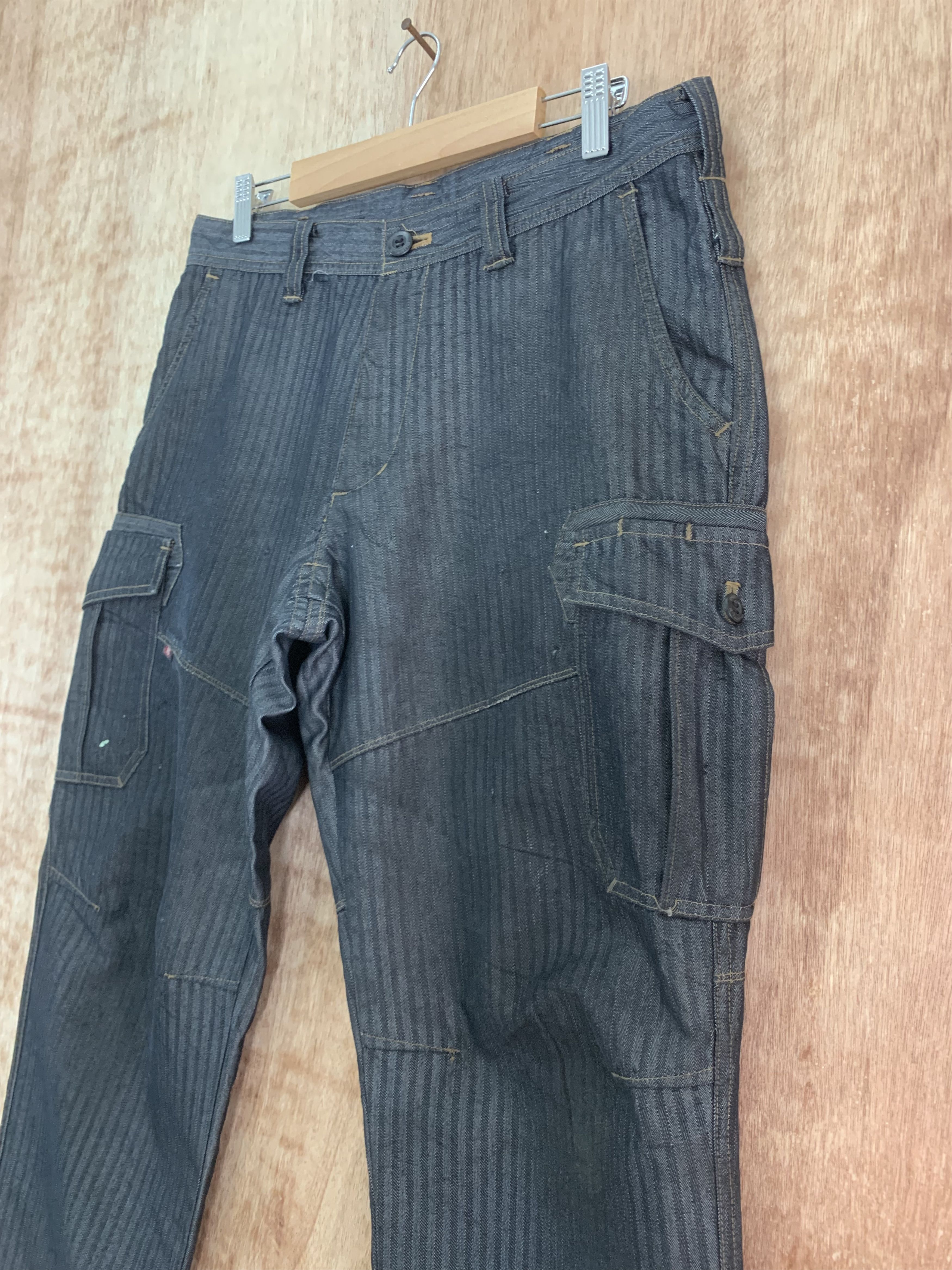 Japanese Brand Cargo Pants Burtle Over The Stripes Multipocket Streetwear Size US 30 / EU 46 - 5 Thumbnail