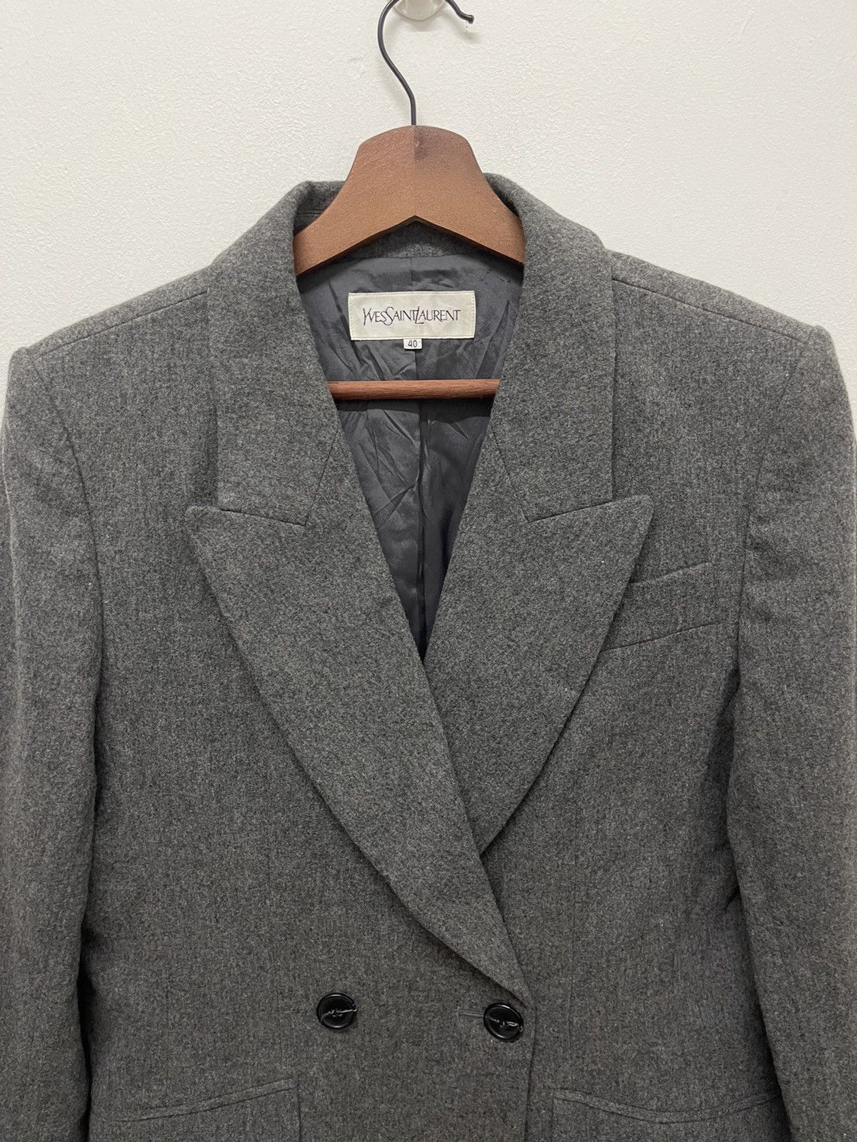 Vintage Vintage Yves Saint Laurent Wool Coat Size S / US 4 / IT 40 - 2 Thumbnail