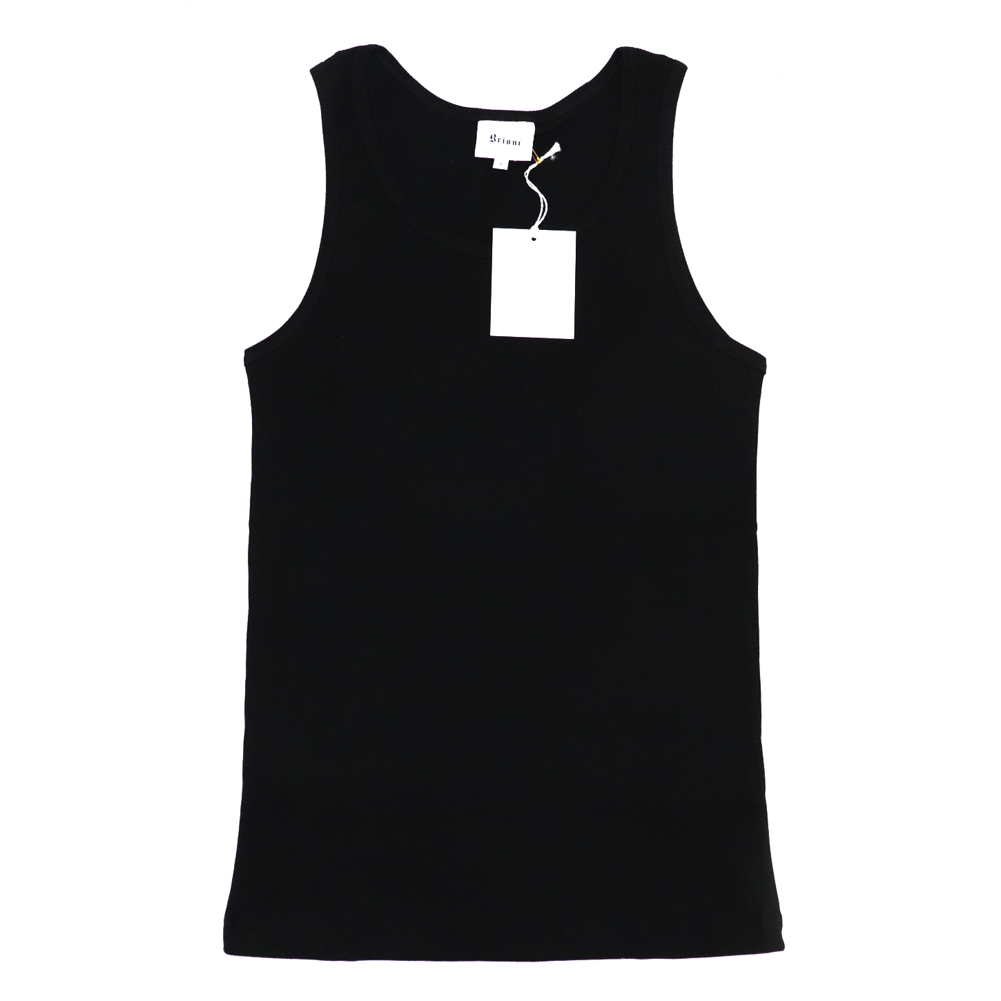 BRIONI Black Cotton Ribbed Tank Top Casual Under Shirt L