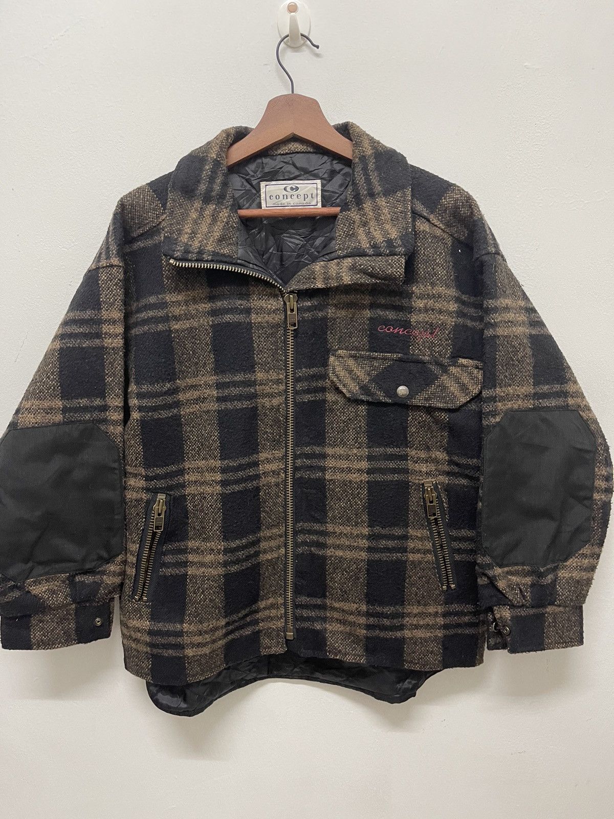 Concepts d'Odeur Vintage CONCEPT Made in Canada Wool Jacket Size US L / EU 52-54 / 3 - 2 Thumbnail