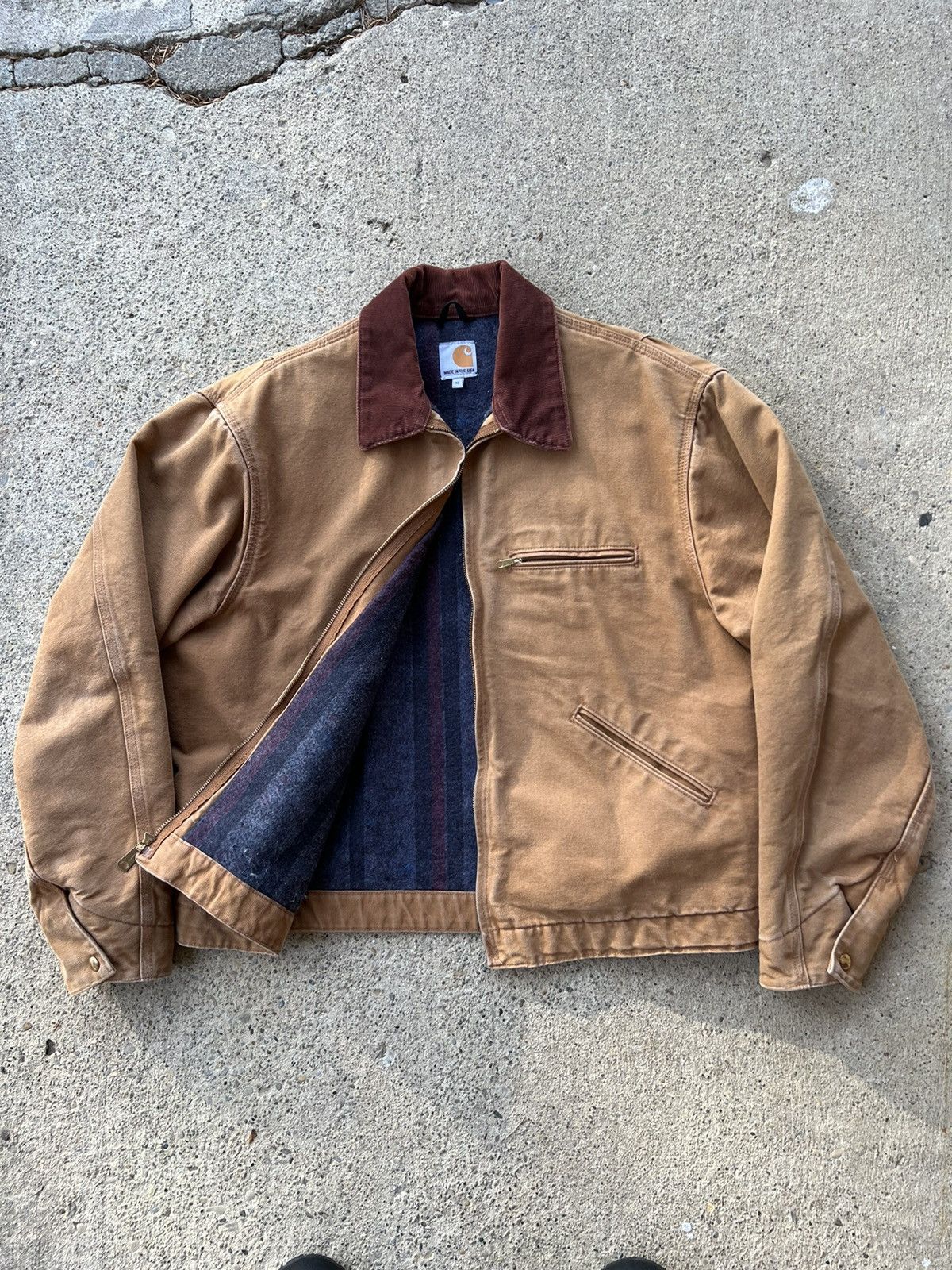 image of Carhartt Detroit 125Th Anniversary Jacket Wool Lined XL in Brown, Men's