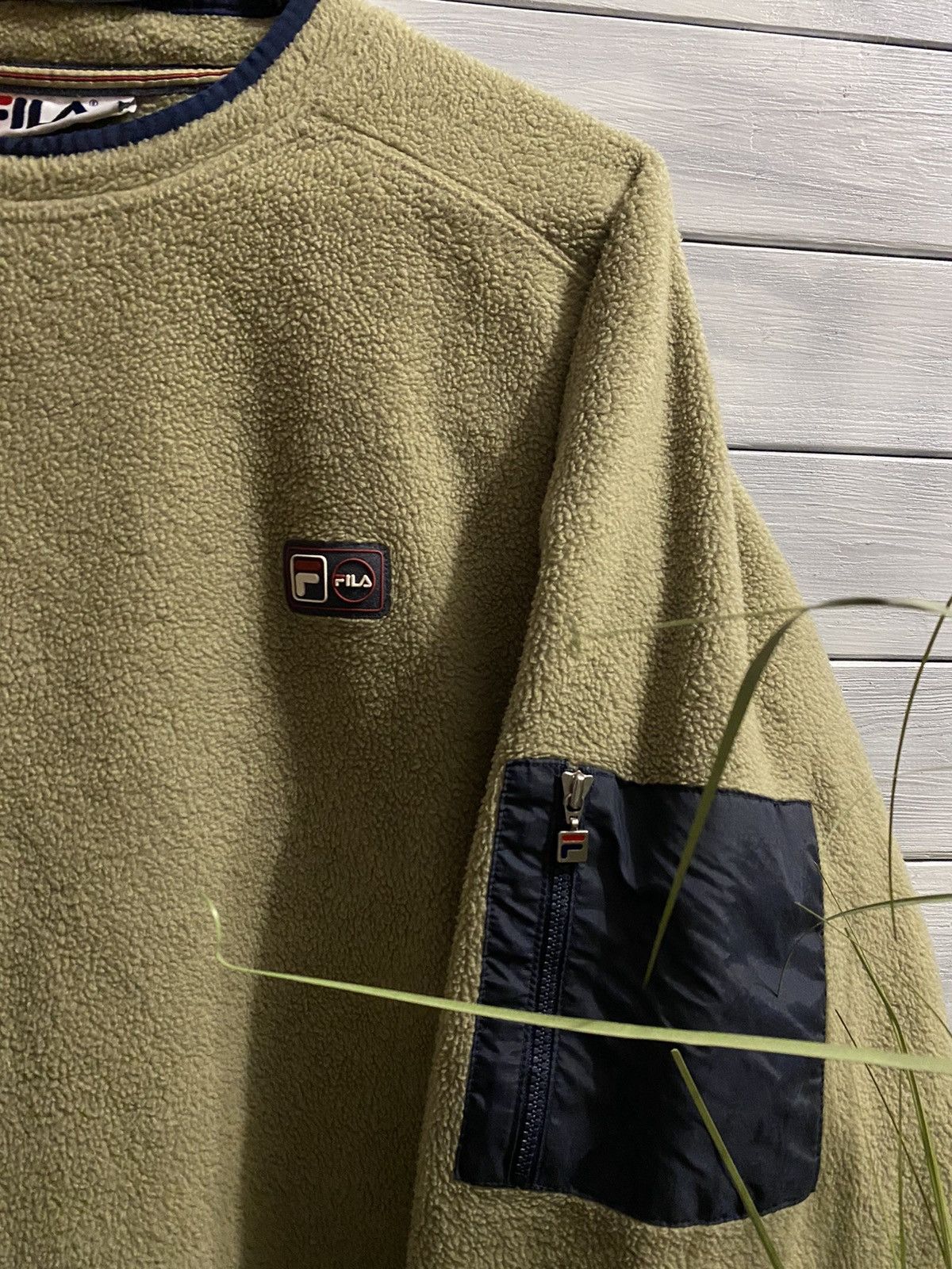 Fila Rare beautiful fleece Fila with nylon inserts. Y2K Size US L / EU 52-54 / 3 - 2 Thumbnail