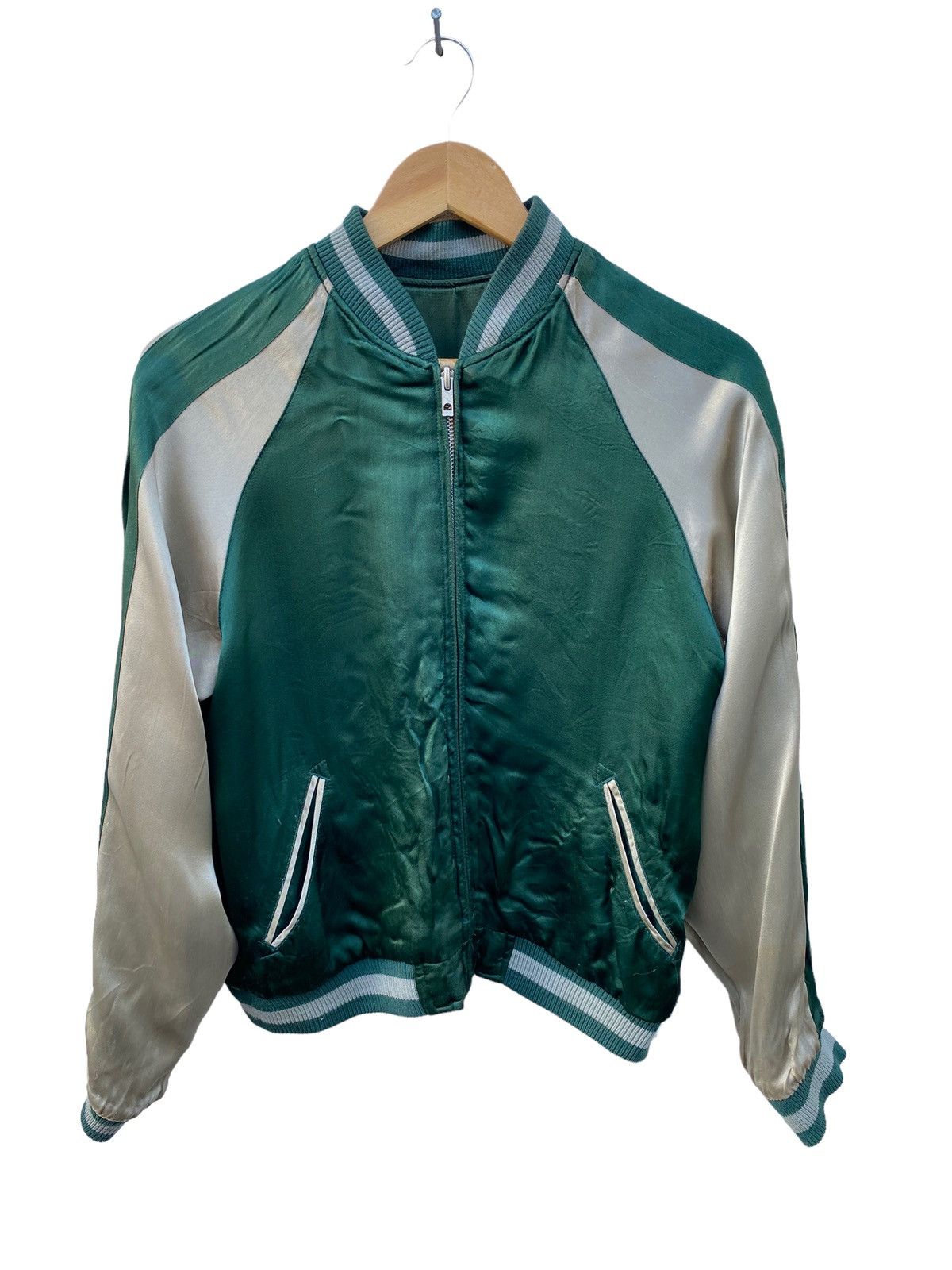 Vintage Vintage Sukajan embroidery koi fish riverside satin jacket Size US S / EU 44-46 / 1 - 3 Thumbnail