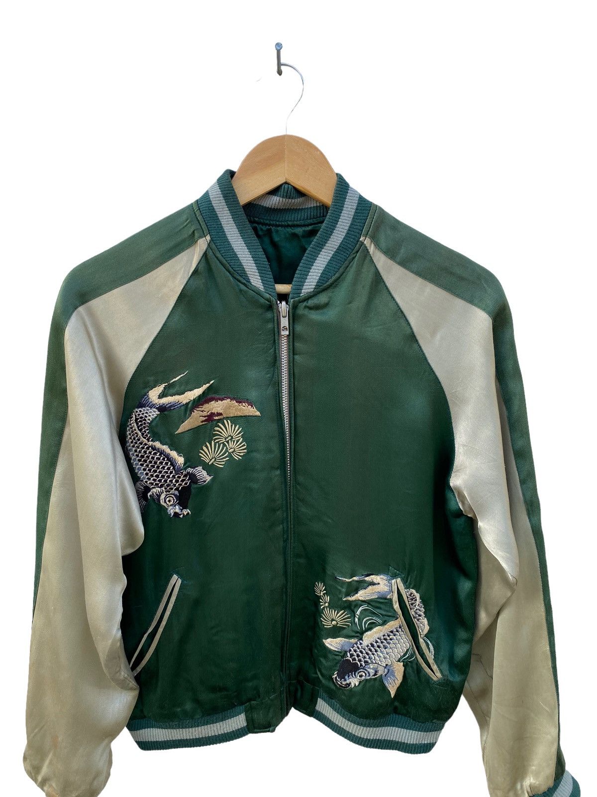 Vintage Vintage Sukajan embroidery koi fish riverside satin jacket Size US S / EU 44-46 / 1 - 6 Thumbnail