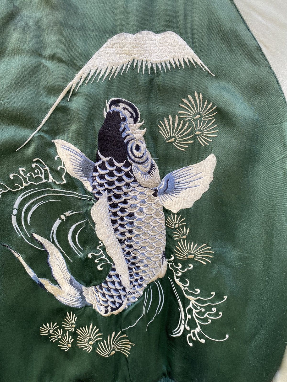 Vintage Vintage Sukajan embroidery koi fish riverside satin jacket Size US S / EU 44-46 / 1 - 14 Thumbnail