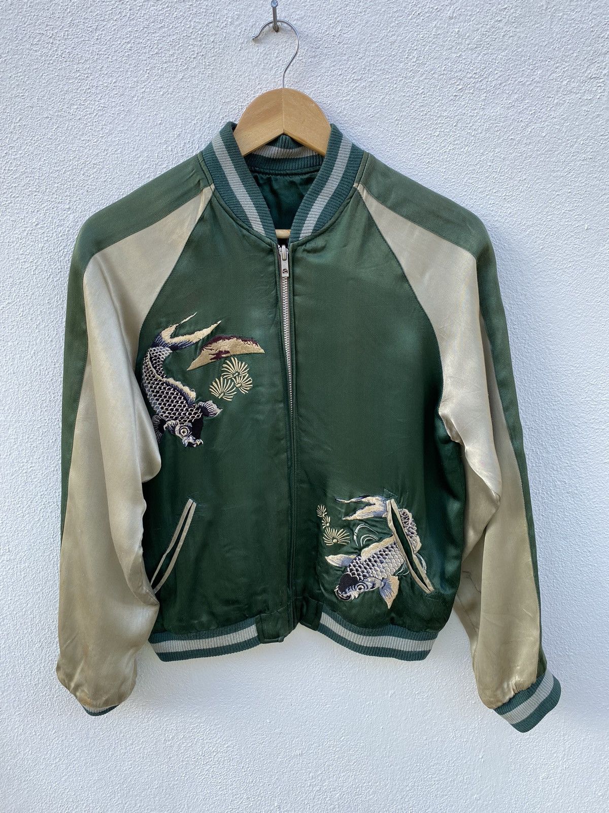 Vintage Vintage Sukajan embroidery koi fish riverside satin jacket Size US S / EU 44-46 / 1 - 10 Thumbnail
