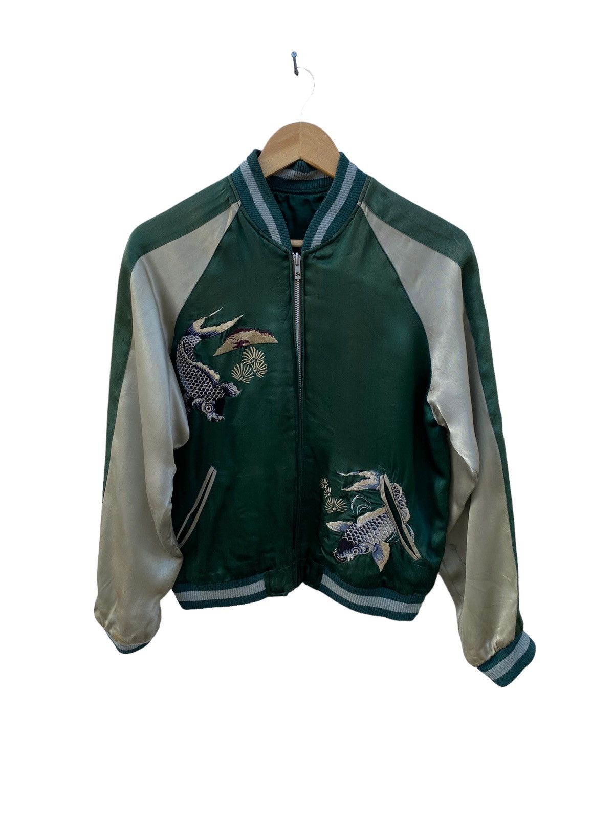 Vintage Vintage Sukajan embroidery koi fish riverside satin jacket Size US S / EU 44-46 / 1 - 2 Thumbnail