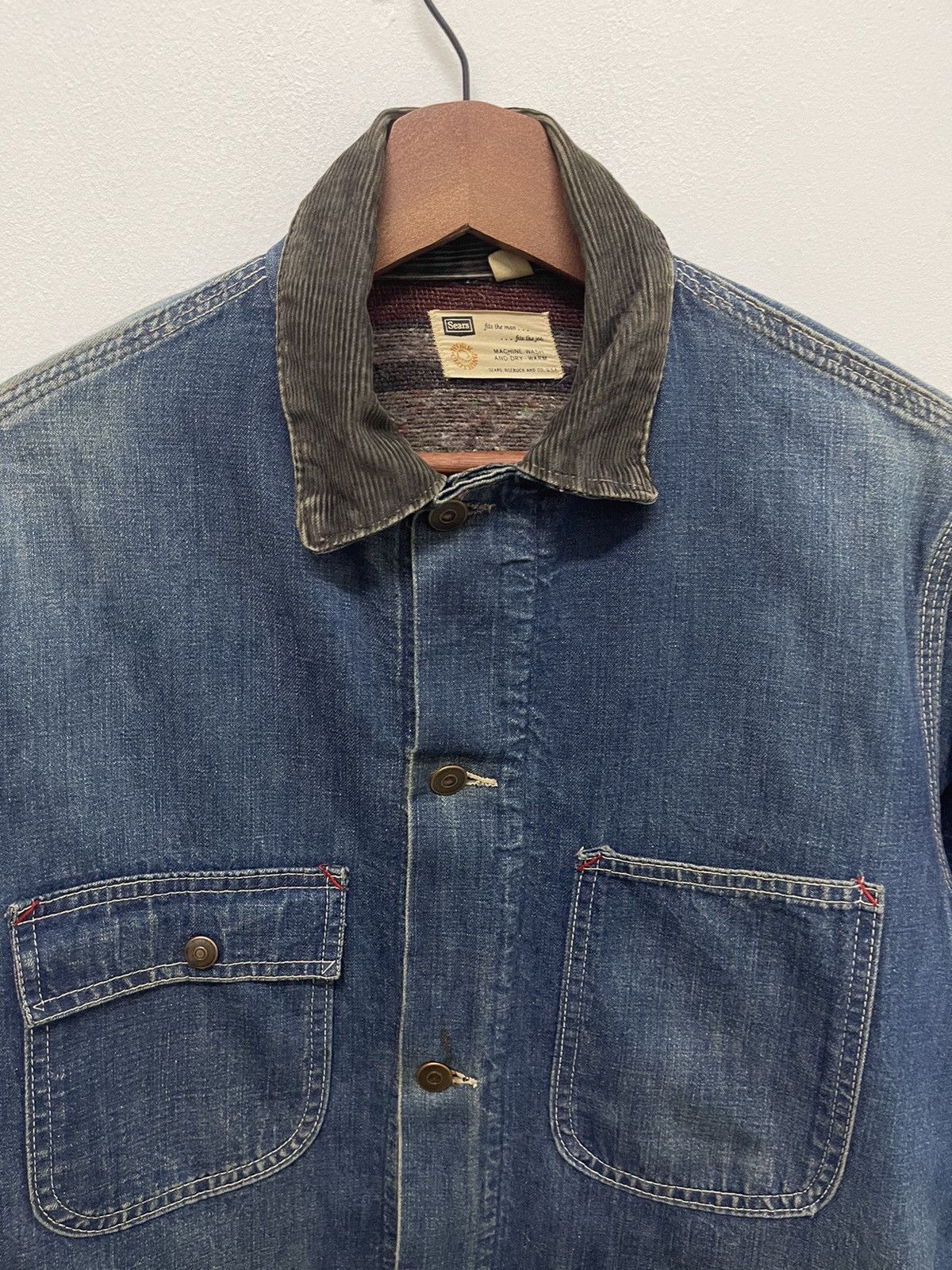 Sears Vintage 60’s SEARS Blanket Denim Trucker Jacket Size US S / EU 44-46 / 1 - 6 Thumbnail