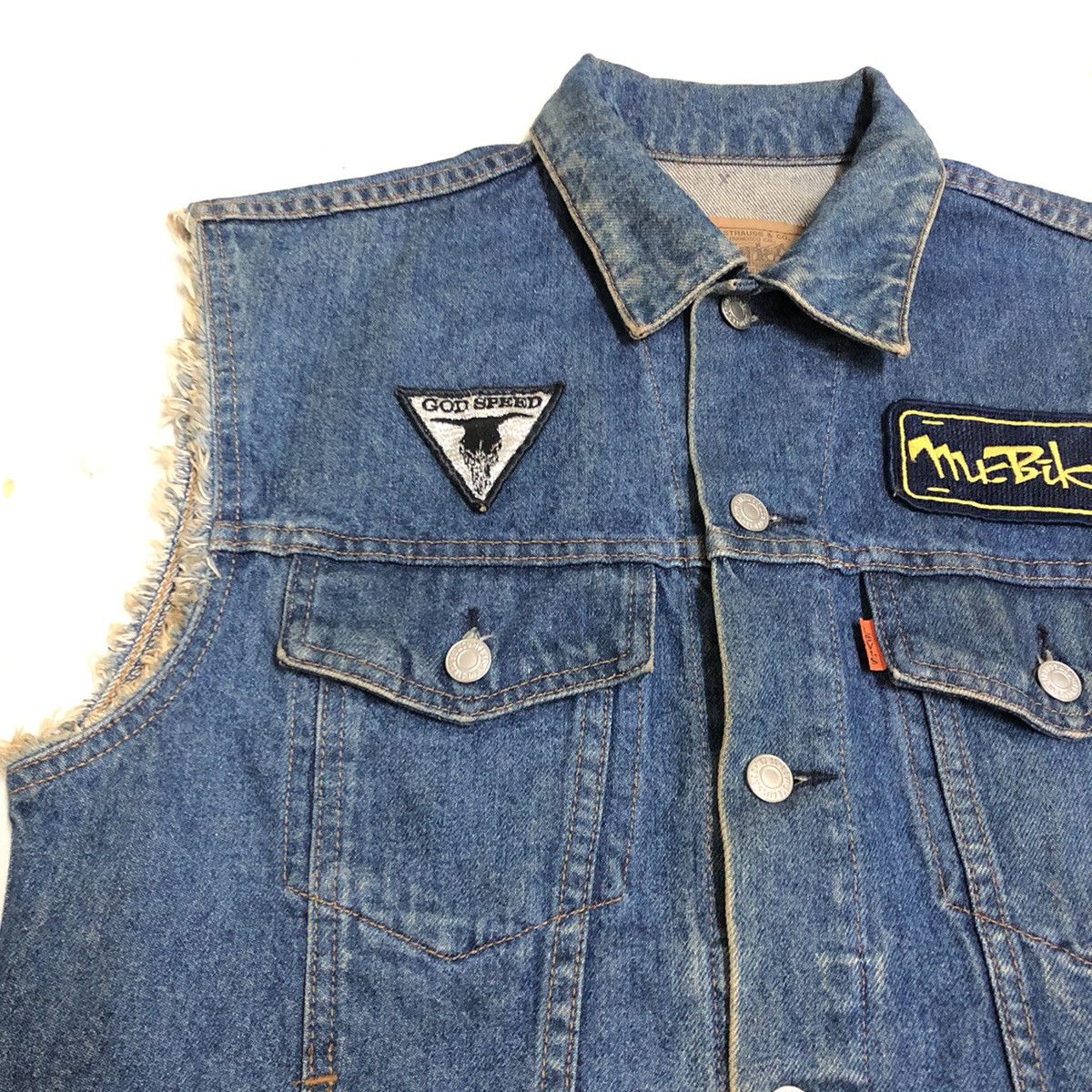 Levi's Vintage Levi’s x Godspeed Custom Bikers Denim Jacket Size US M / EU 48-50 / 2 - 5 Thumbnail