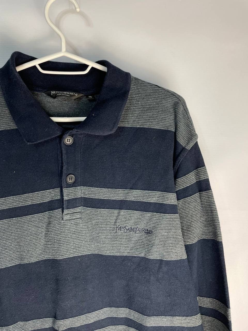 Yves Saint Laurent Vintage Yves Saint Lauren Pour Homme Striped Polos Size US XL / EU 56 / 4 - 2 Thumbnail