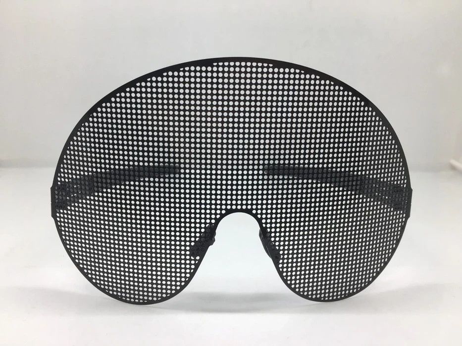 Vintage MOD OP ART PINHOLE BLACK SHIELD RUNWAY SHOW SUNGLASSES Size ONE SIZE - 9 Thumbnail