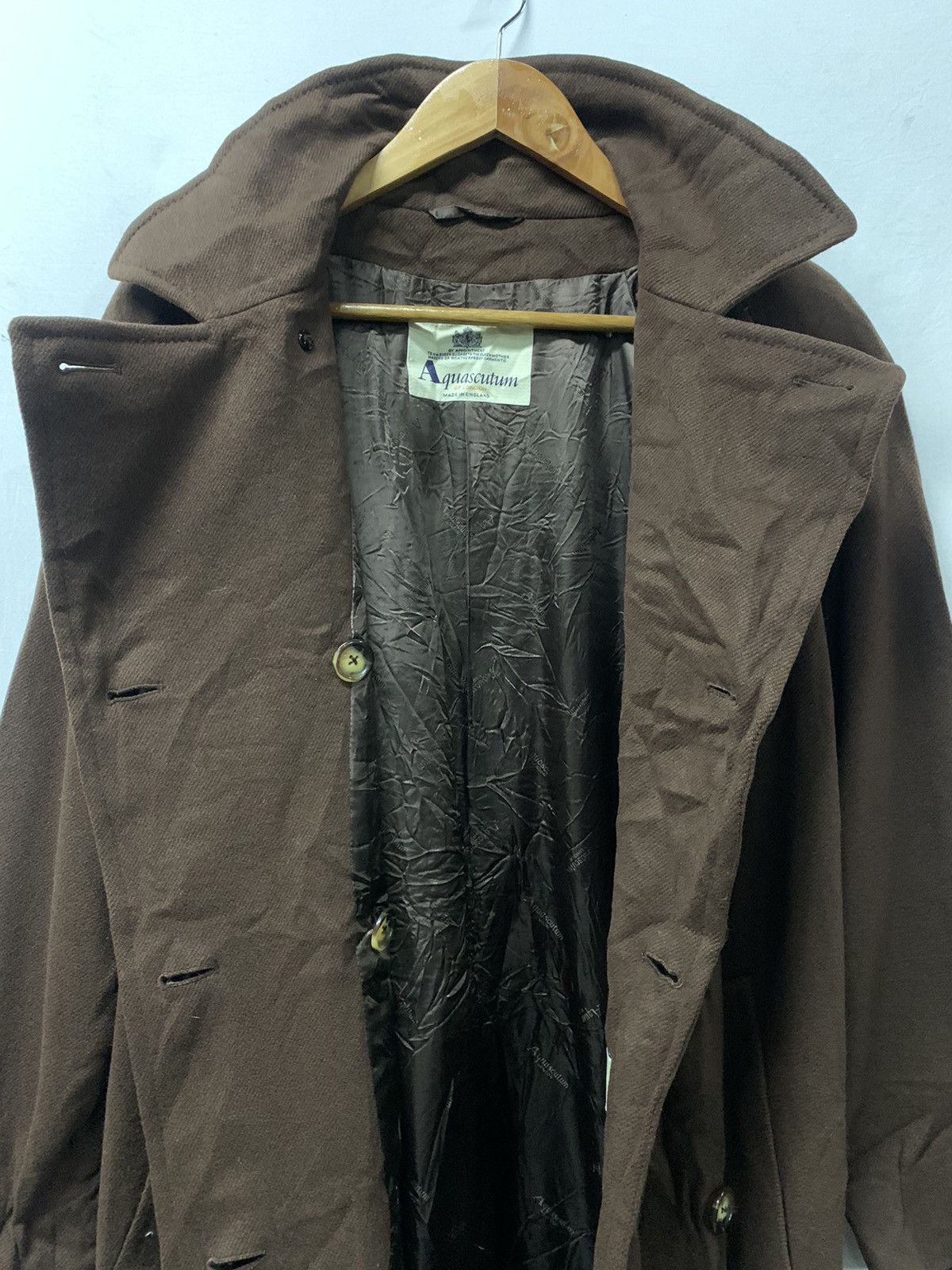 Aquascutum × Vintage Aquascutum Vintage Double Breasted Overcoat Wool Jacket Size US L / EU 52-54 / 3 - 3 Thumbnail