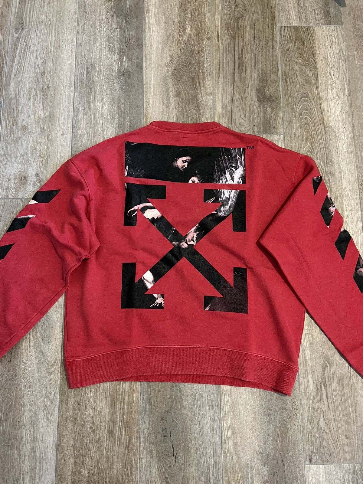 Off-White Sweater Sweatshirt L Caravaggio Print Red