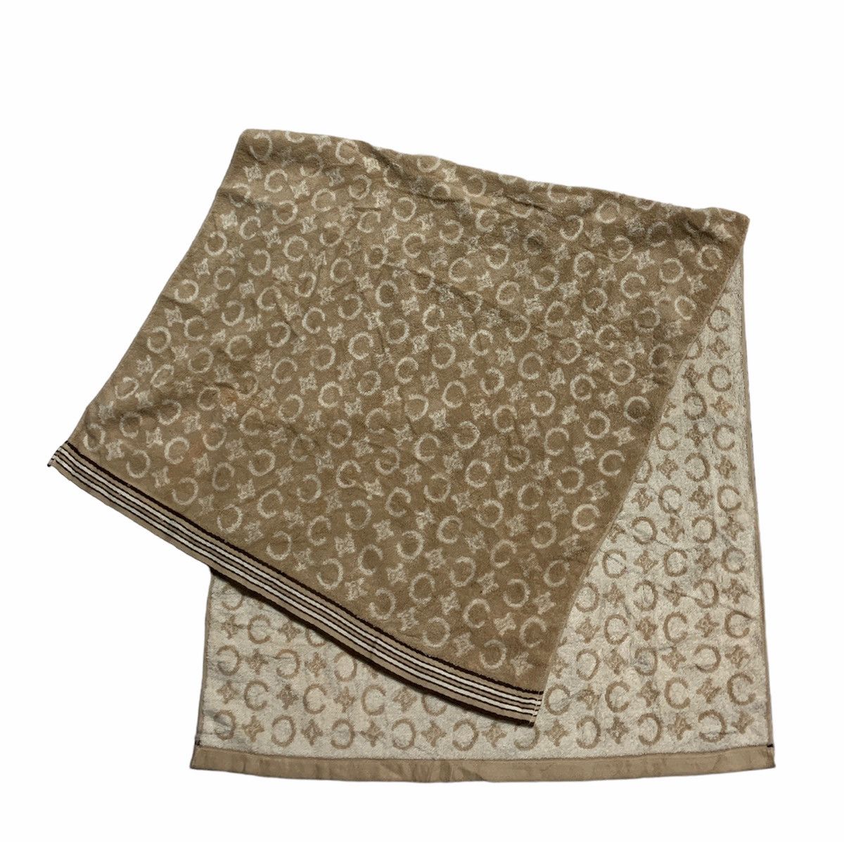 Celine × Vintage VINTAGE CELINE PARIS MONOGRAM BEIGE BATH TOWEL Size ONE SIZE - 2 Thumbnail