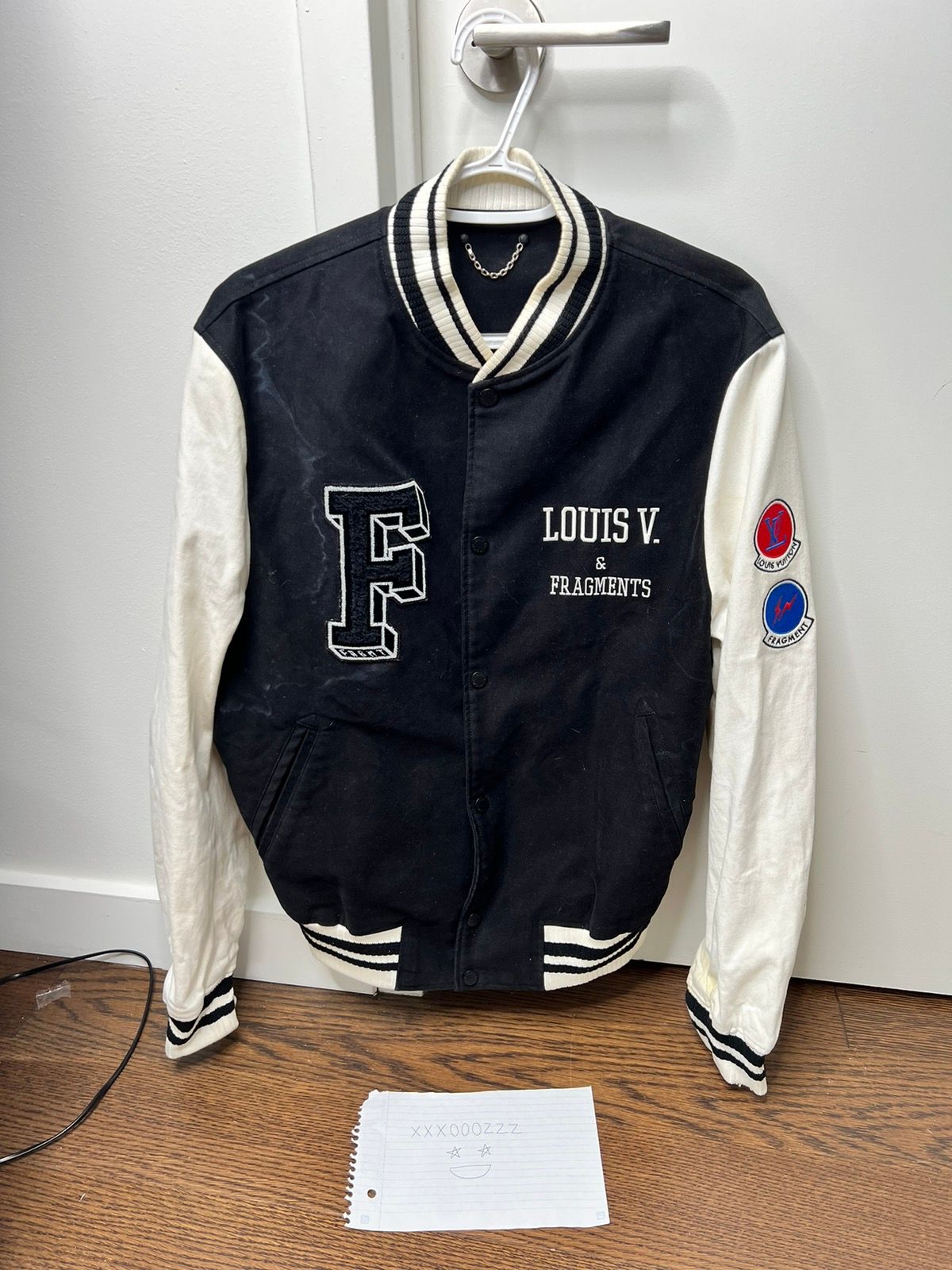 Louis Vuitton LV × Fragments Black Varsity Jacket