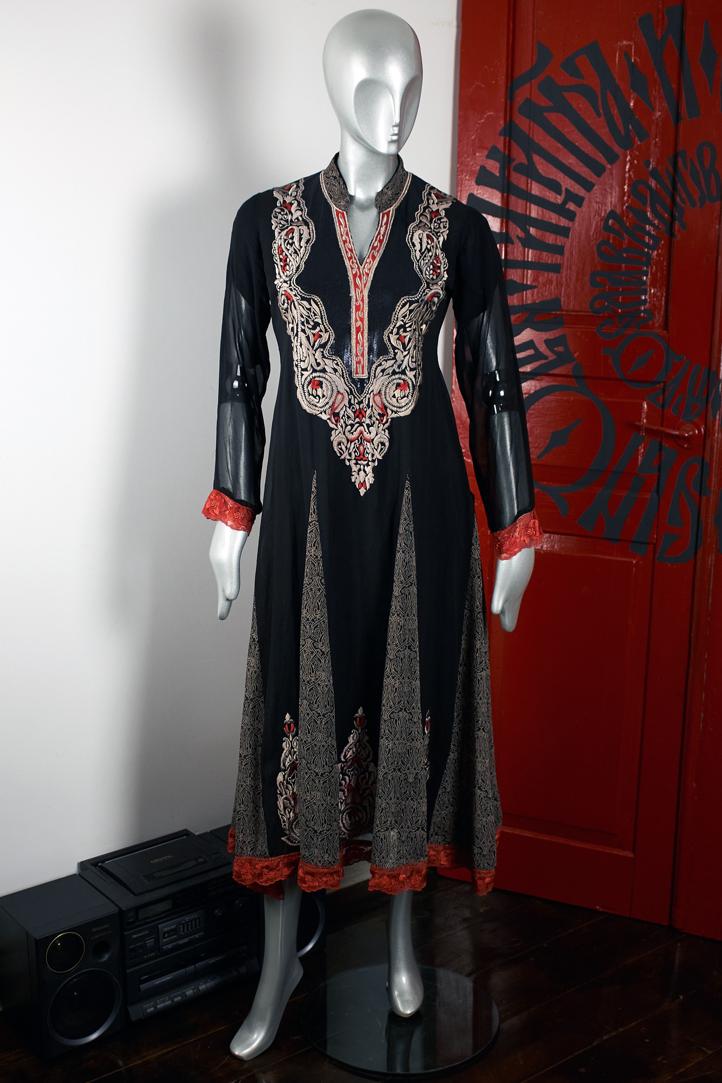 Handmade Rere vintage black retro handmade dress Size XS / US 0-2 / IT 36-38 - 4 Thumbnail