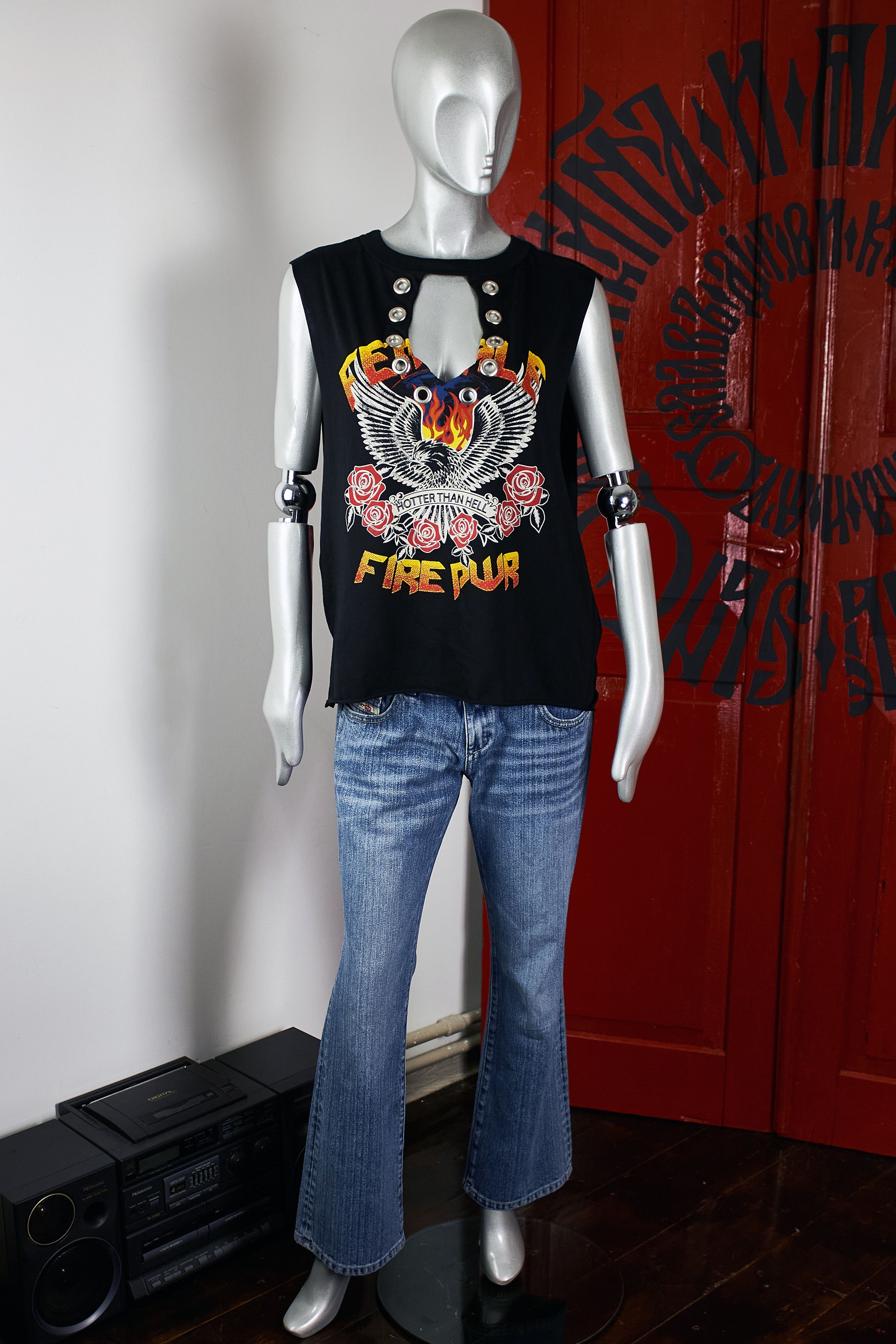 Other Blind date women's black biker tank top, T-shirt Size L / US 10 / IT 46 - 2 Thumbnail