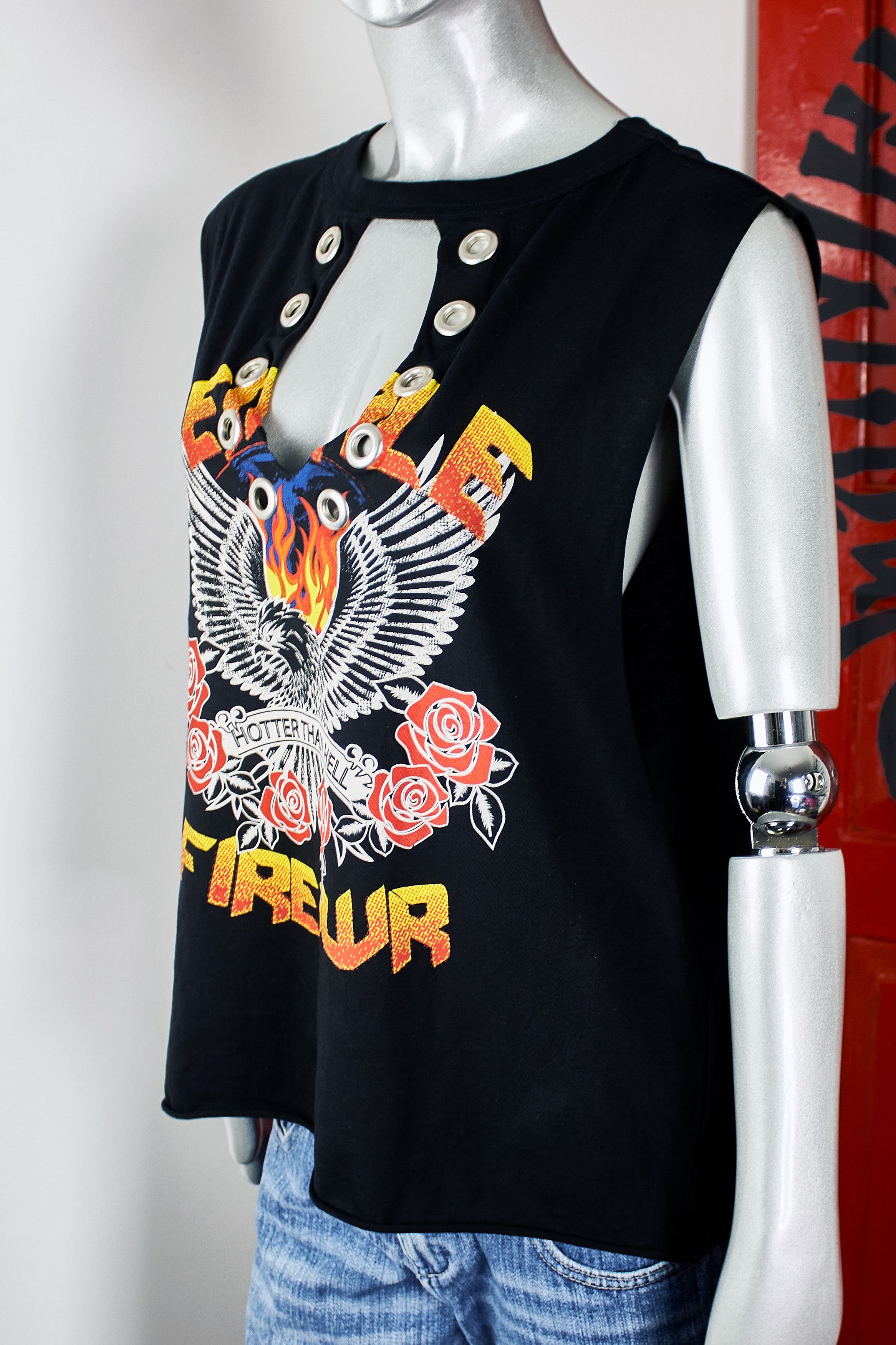 Other Blind date women's black biker tank top, T-shirt Size L / US 10 / IT 46 - 4 Thumbnail