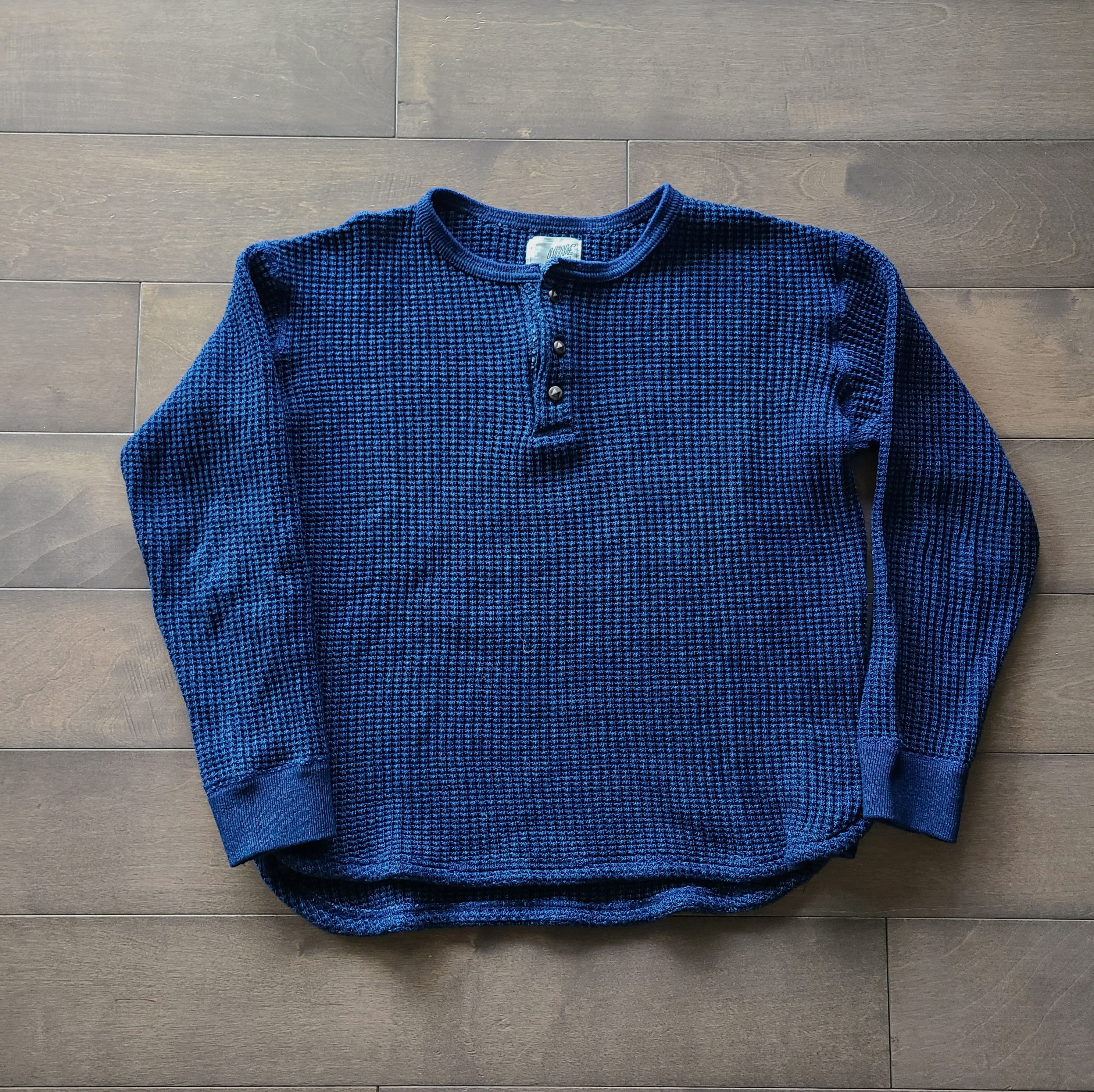 Indigo Dyed Thermal Henley