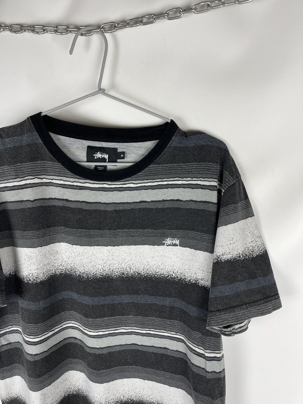 Stussy Stussy striped embroidered small logo multicolor tee Size US M / EU 48-50 / 2 - 4 Thumbnail