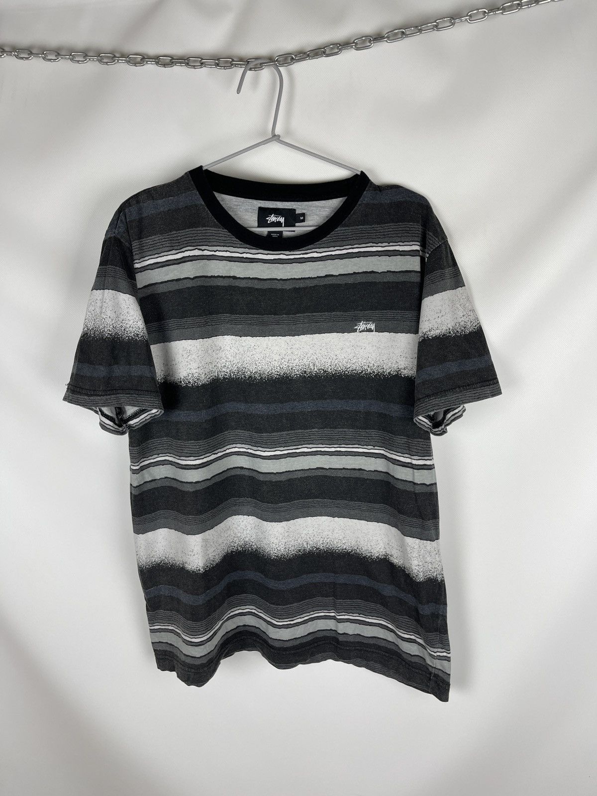 Stussy Stussy striped embroidered small logo multicolor tee Size US M / EU 48-50 / 2 - 2 Thumbnail