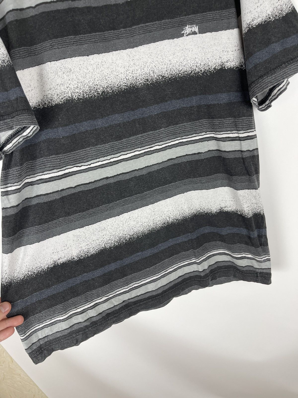 Stussy Stussy striped embroidered small logo multicolor tee Size US M / EU 48-50 / 2 - 7 Thumbnail