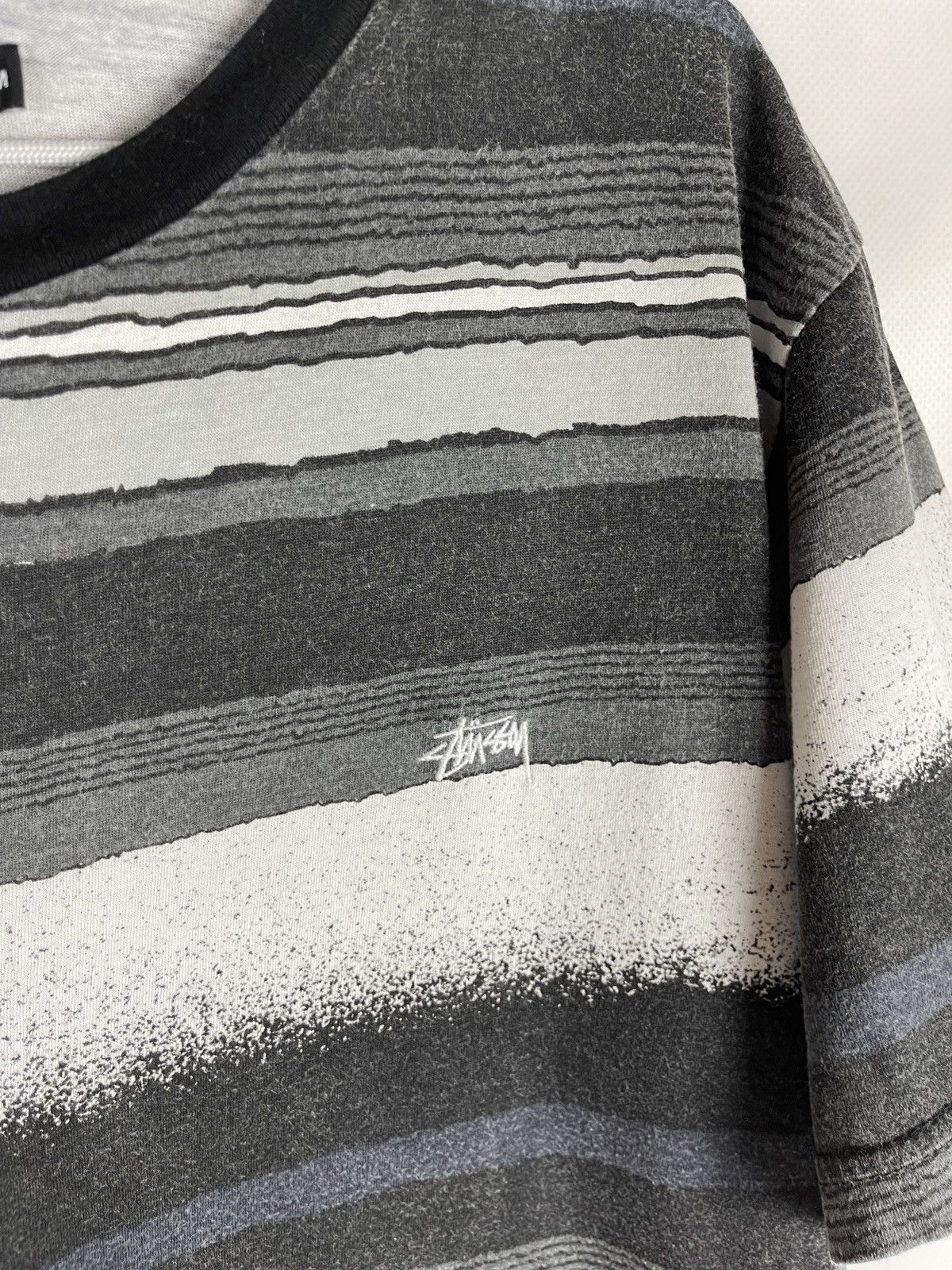 Stussy Stussy striped embroidered small logo multicolor tee Size US M / EU 48-50 / 2 - 5 Thumbnail