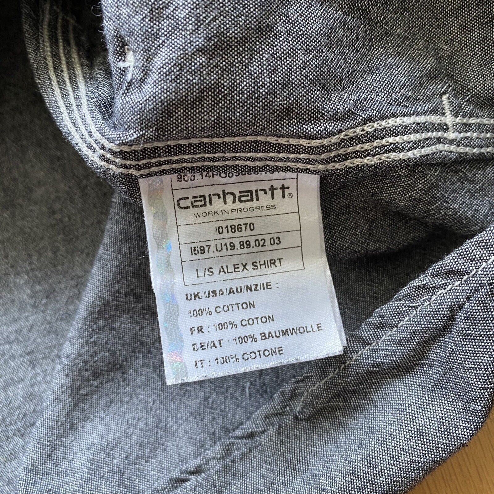 Carhartt Wip Regular Medium Alex Long Sleeve Chambray Work Shirt Size US M / EU 48-50 / 2 - 6 Thumbnail