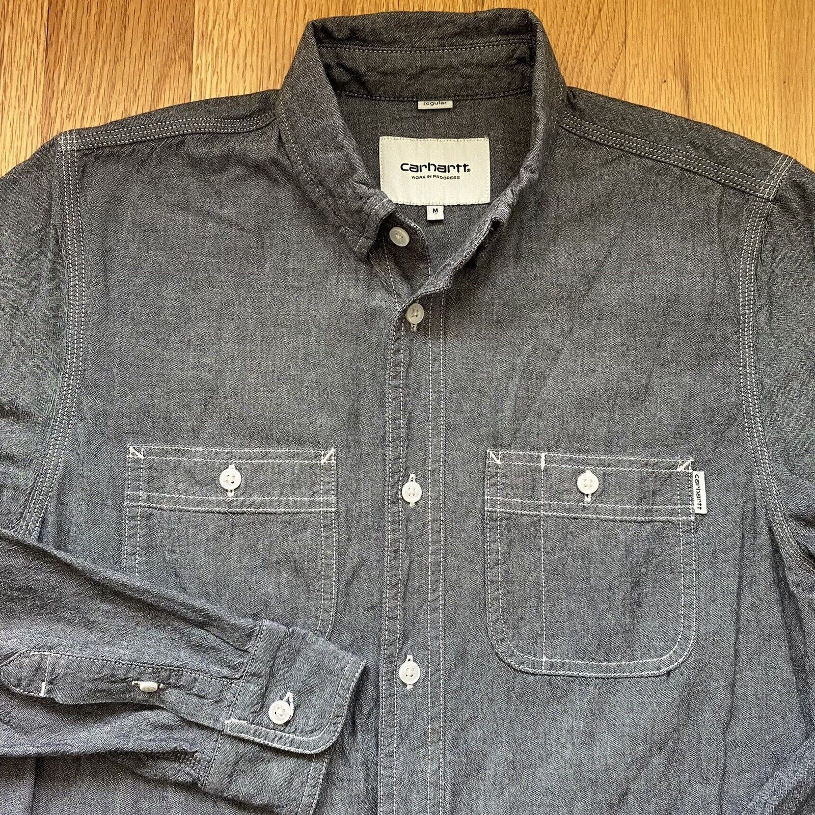 Carhartt Wip Regular Medium Alex Long Sleeve Chambray Work Shirt Size US M / EU 48-50 / 2 - 1 Thumbnail