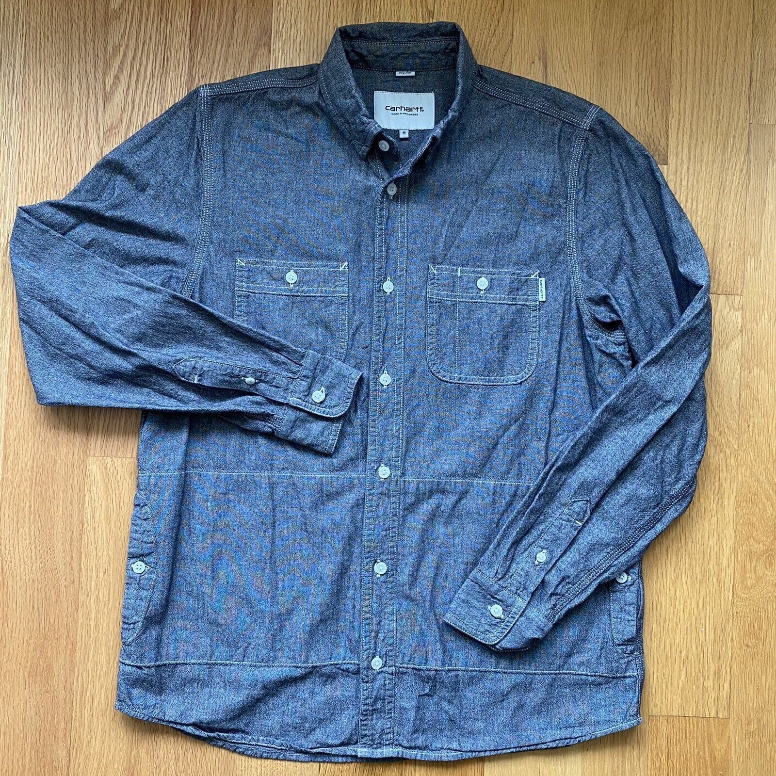 Carhartt Wip Regular Medium Alex Long Sleeve Chambray Work Shirt Size US M / EU 48-50 / 2 - 2 Thumbnail