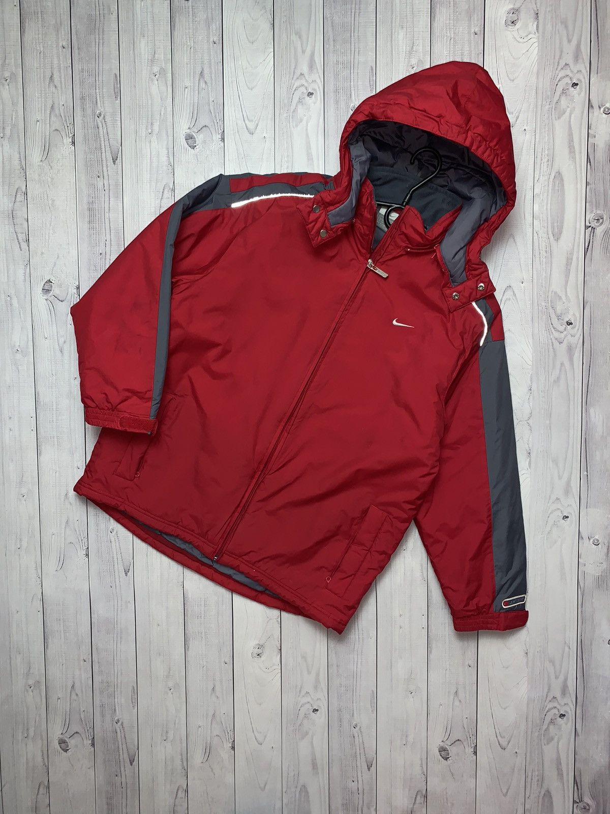 Nike × Vintage Vintage Nike parka jacket size Xs logo red Size US XS / EU 42 / 0 - 1 Thumbnail