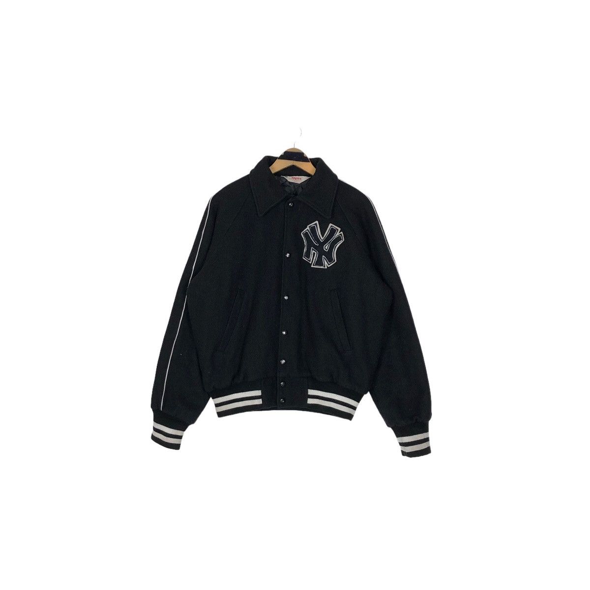 New York Yankees Vintage 80s MLB New York Yankees NY Wool Varsity Jacket Size US L / EU 52-54 / 3 - 2 Thumbnail