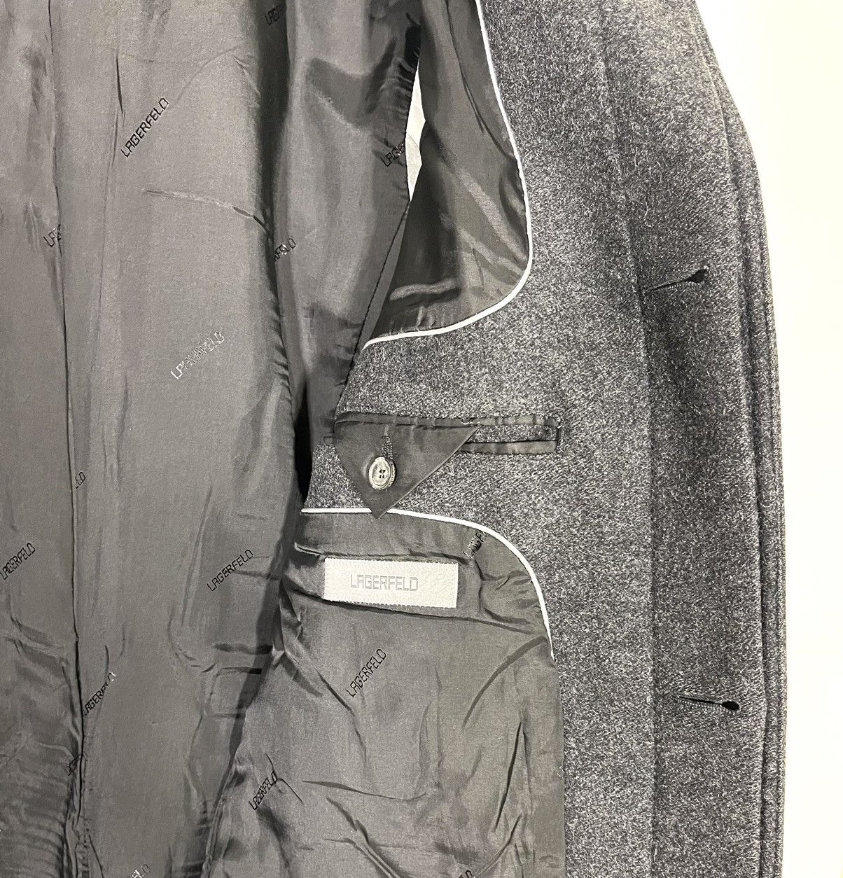 Karl Lagerfeld Lagerfeld Wool Coat Mens Sz M Gray Size US M / EU 48-50 / 2 - 11 Thumbnail