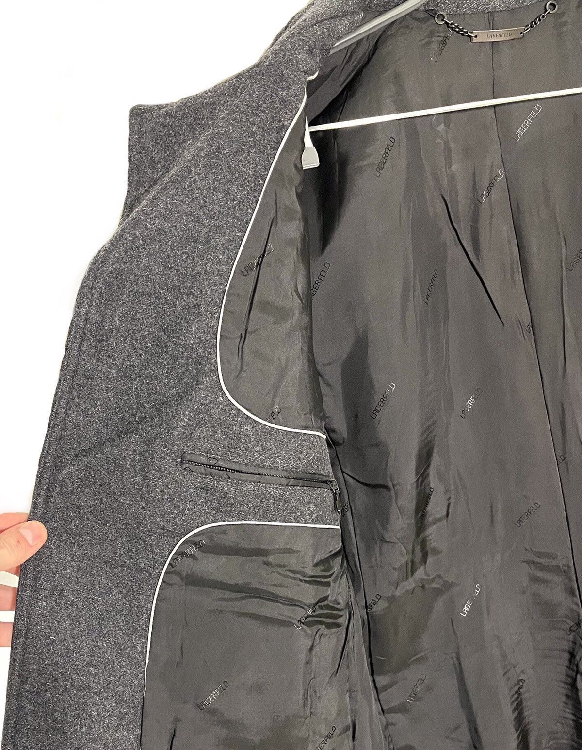Karl Lagerfeld Lagerfeld Wool Coat Mens Sz M Gray Size US M / EU 48-50 / 2 - 10 Thumbnail