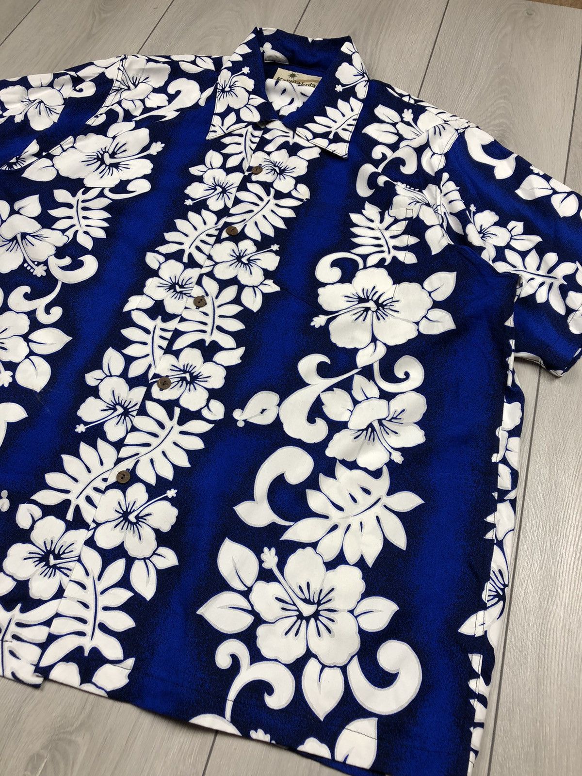 Vintage Karmakula Vintage Men’s Hawaiian Shirts Size L Blue Size US L / EU 52-54 / 3 - 2 Thumbnail