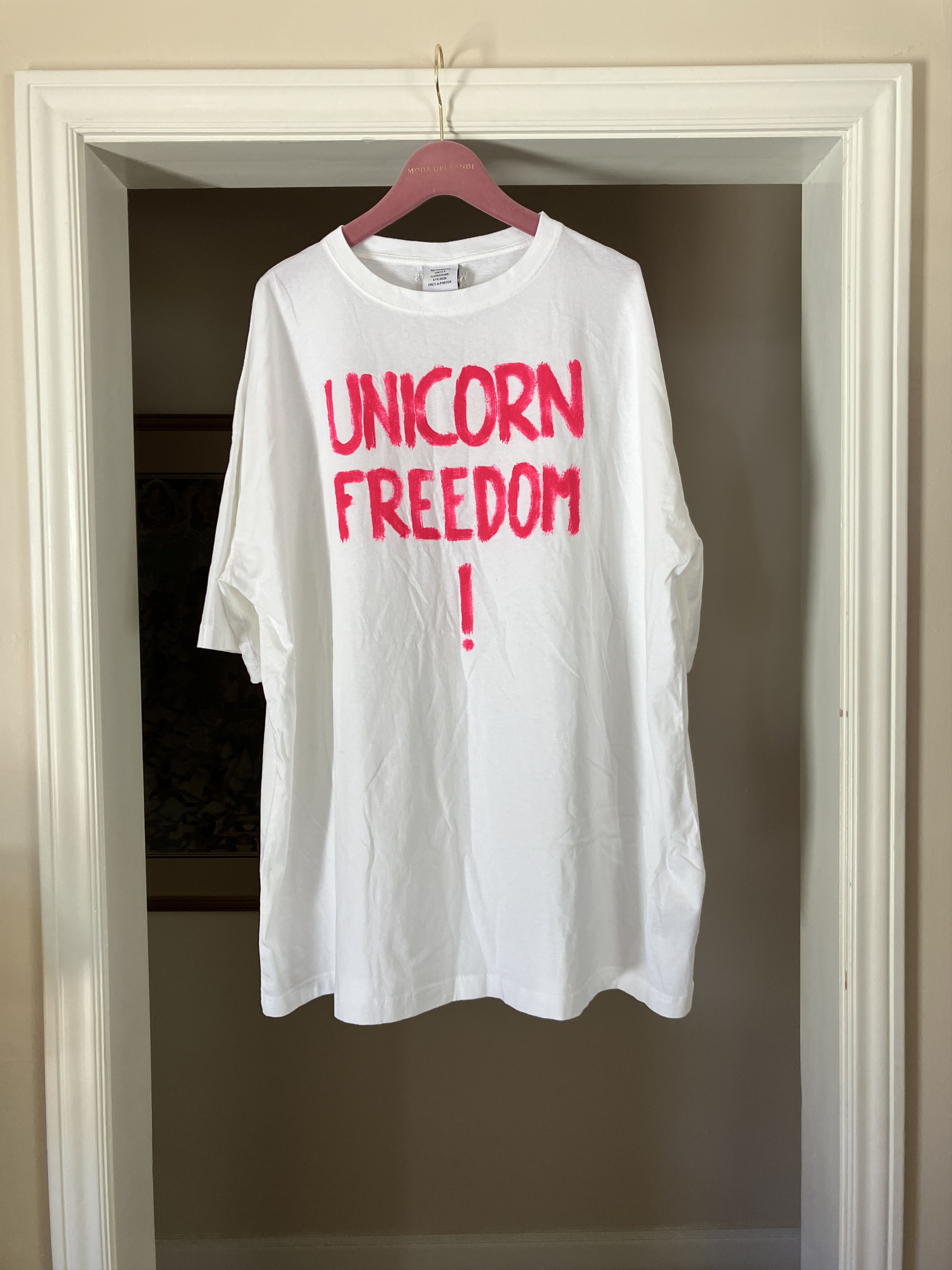 Vetements SS20 Unicorn Freedom! Oversized T-Shirt | Grailed