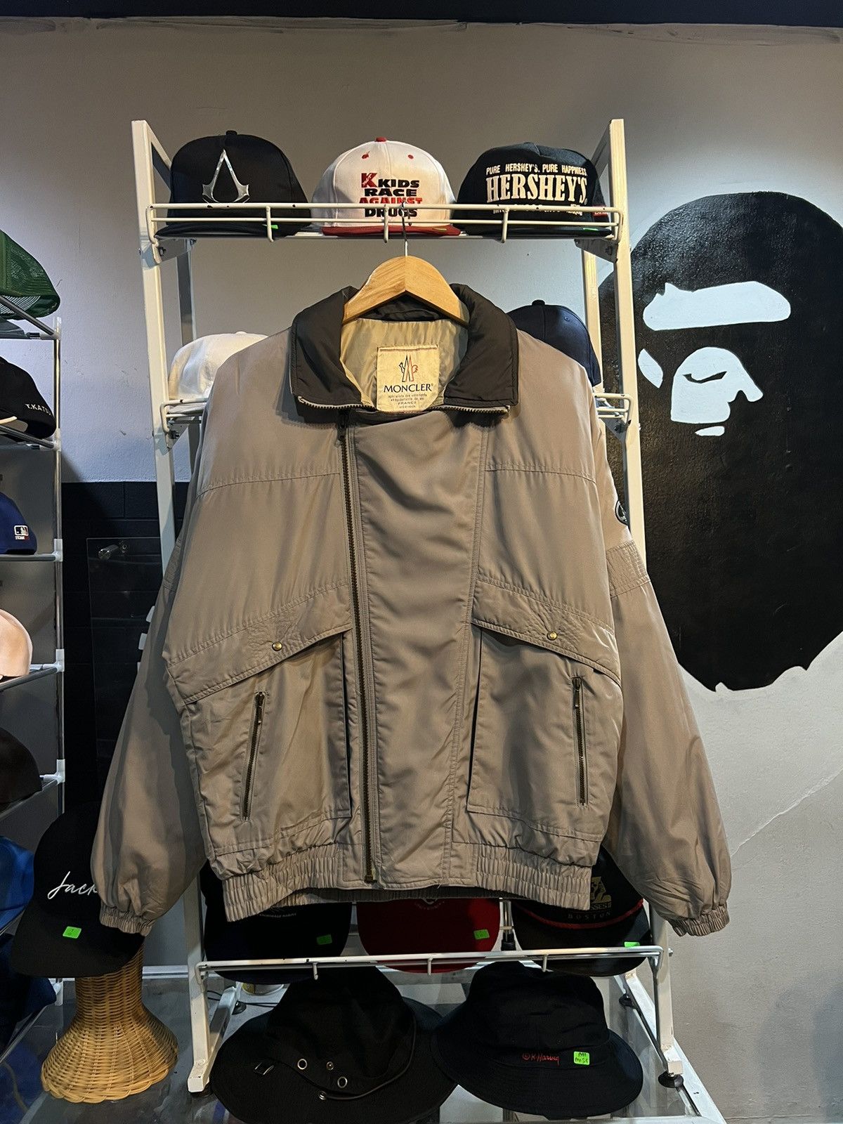 RARE VINTAGE 80s MONCLER FRANCE SKI BOMBER JACKET PUNK STYLE