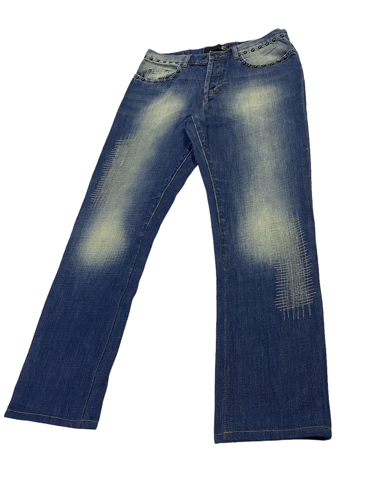 Just Cavalli × Roberto Cavalli Just Cavalli Embellished Distressed Denim Pants Size US 32 / EU 48 - 19 Thumbnail