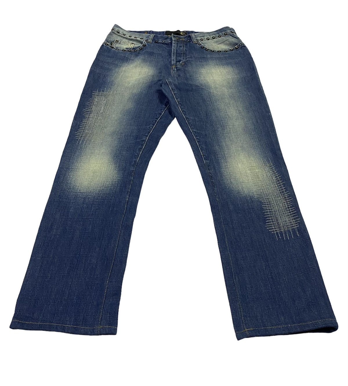 Just Cavalli × Roberto Cavalli Just Cavalli Embellished Distressed Denim Pants Size US 32 / EU 48 - 23 Thumbnail