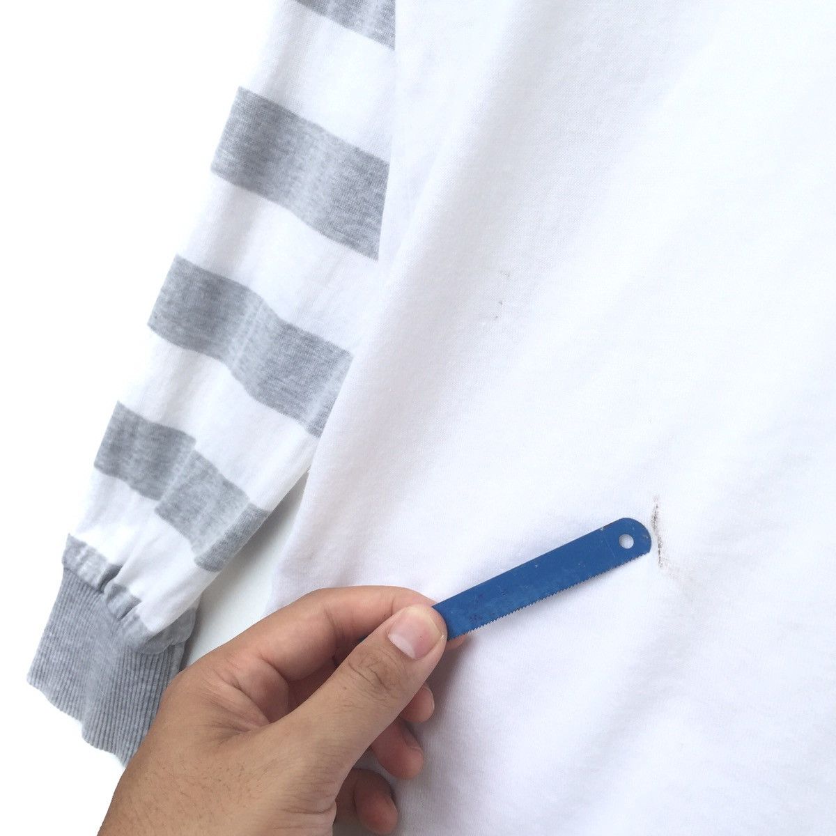 Issey Miyake Vintage 90s ISSEY MIYAKE Stripes Spell Out Big Logo T-shirt Size US XS / EU 42 / 0 - 4 Thumbnail