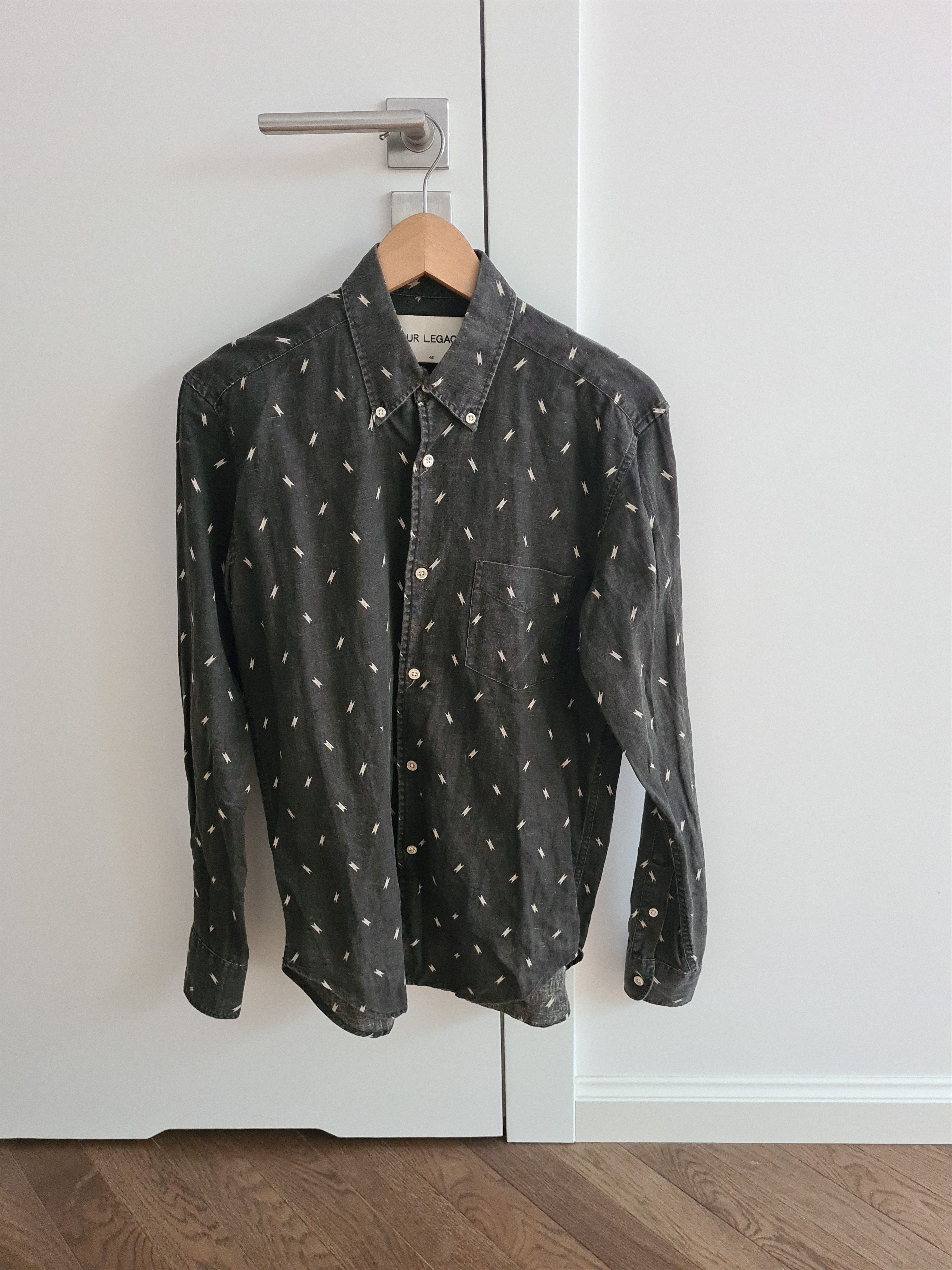 1950s Lightning Print Button Down Shirt SS14