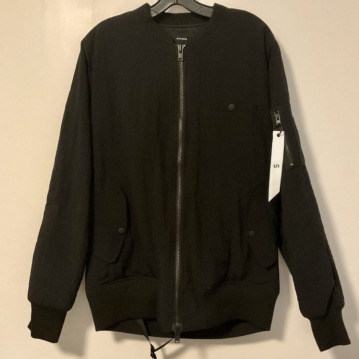 STAMPD STRAP BOMBER JACKET BLACK SIZE L