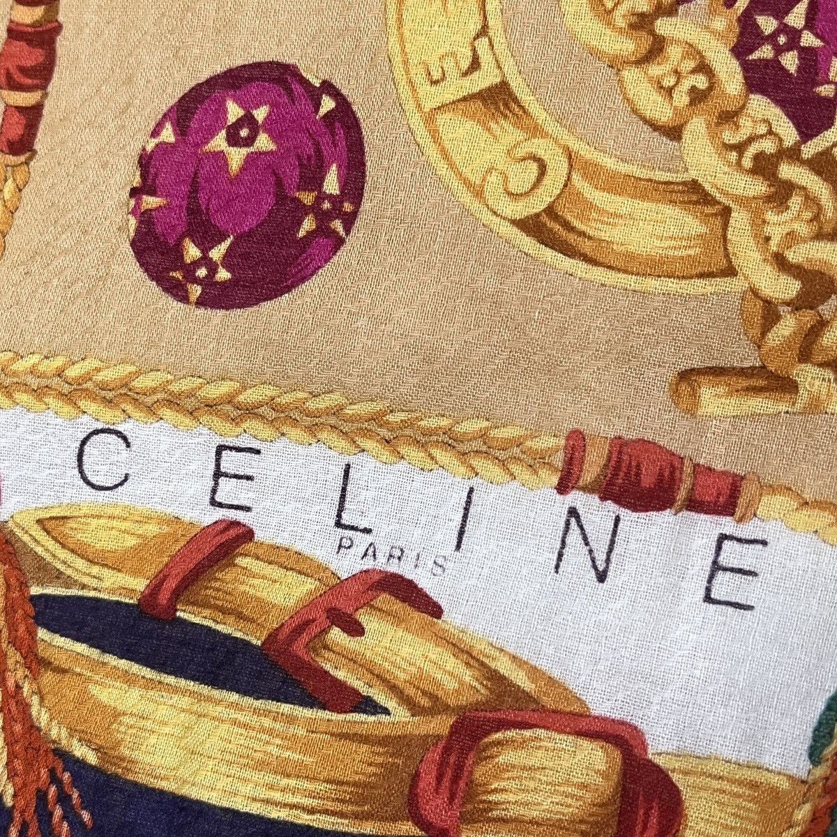 Celine × Hedi Slimane Celine Silk Scarf Multicolor Full Print Size ONE SIZE - 9 Thumbnail