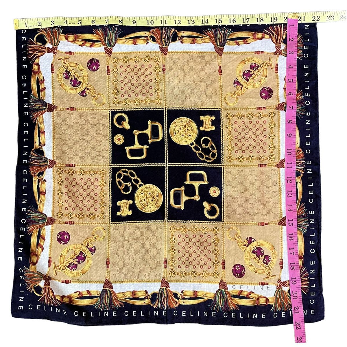 Celine × Hedi Slimane Celine Silk Scarf Multicolor Full Print Size ONE SIZE - 3 Thumbnail
