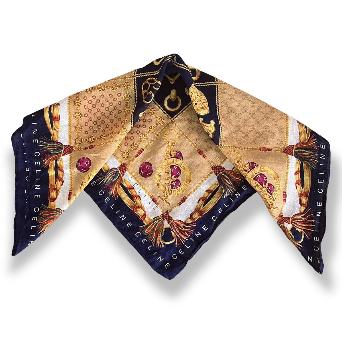 Celine × Hedi Slimane Celine Silk Scarf Multicolor Full Print Size ONE SIZE - 16 Thumbnail